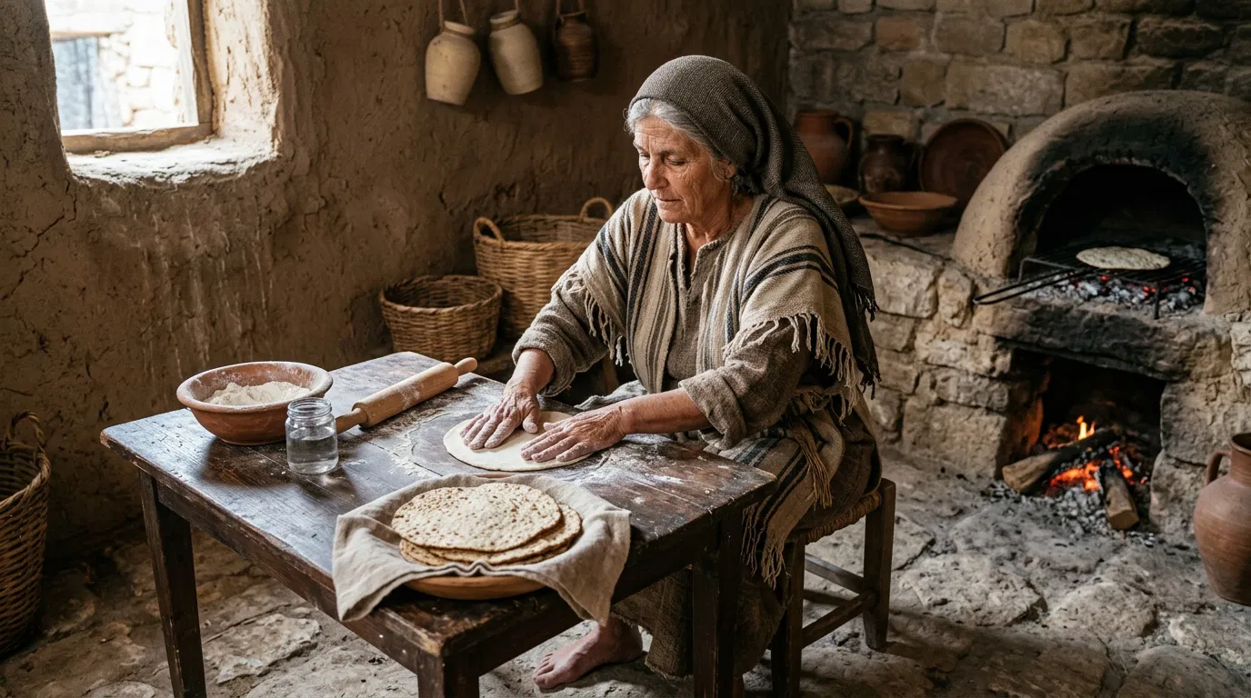 An Israelite Woman Rolls Out Unleavened Bread