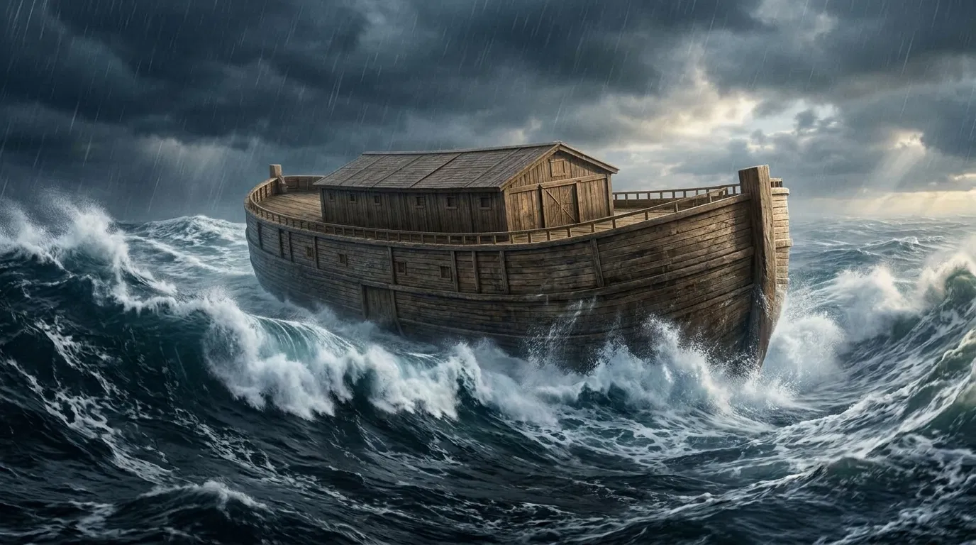 The Solitary Ark Amidst Rising Waters