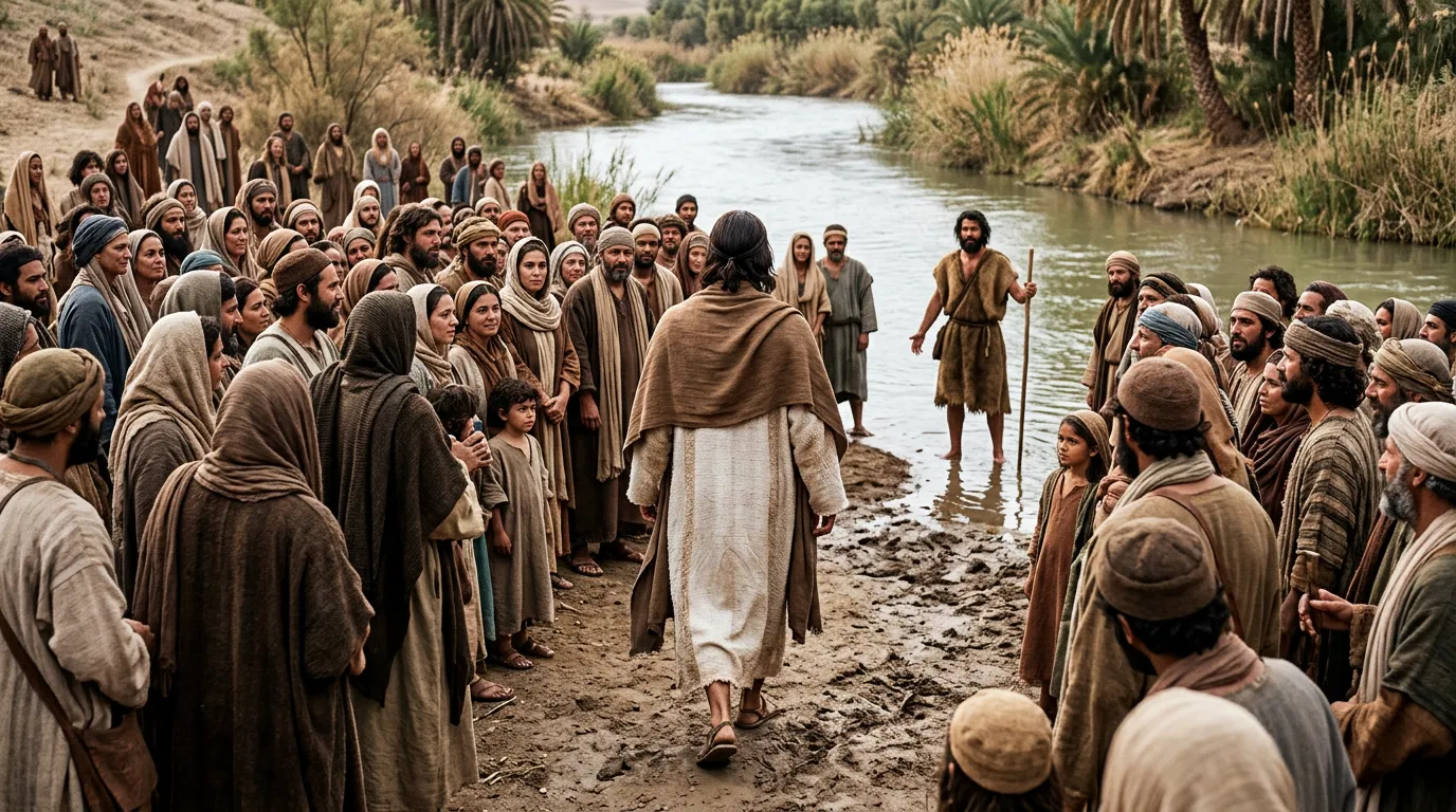 Jesus Approaching John the Baptist at the Jordan