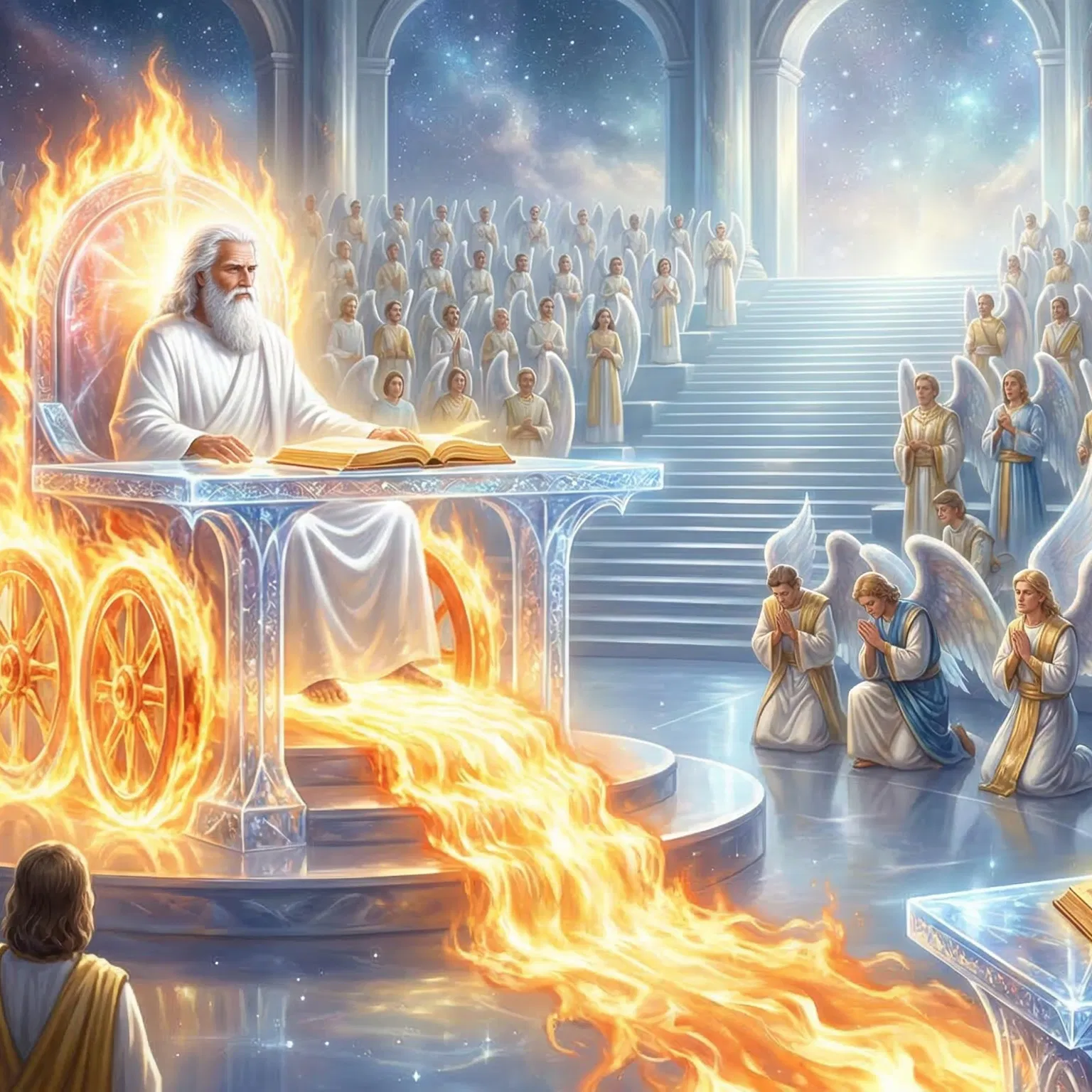 The Ancient of Days on a Fiery Throne