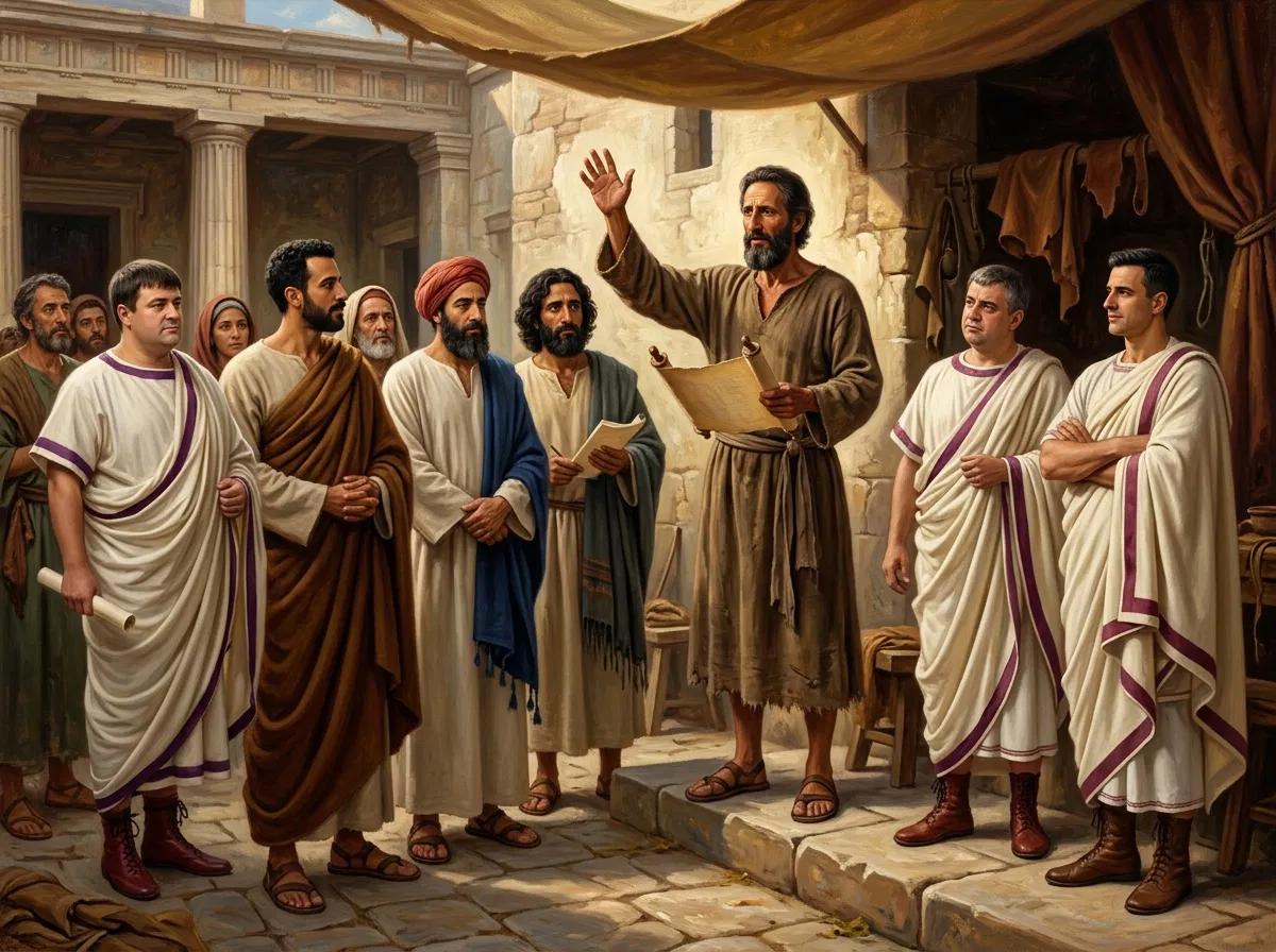 Apostle Paul Proclaiming Truth in Corinth