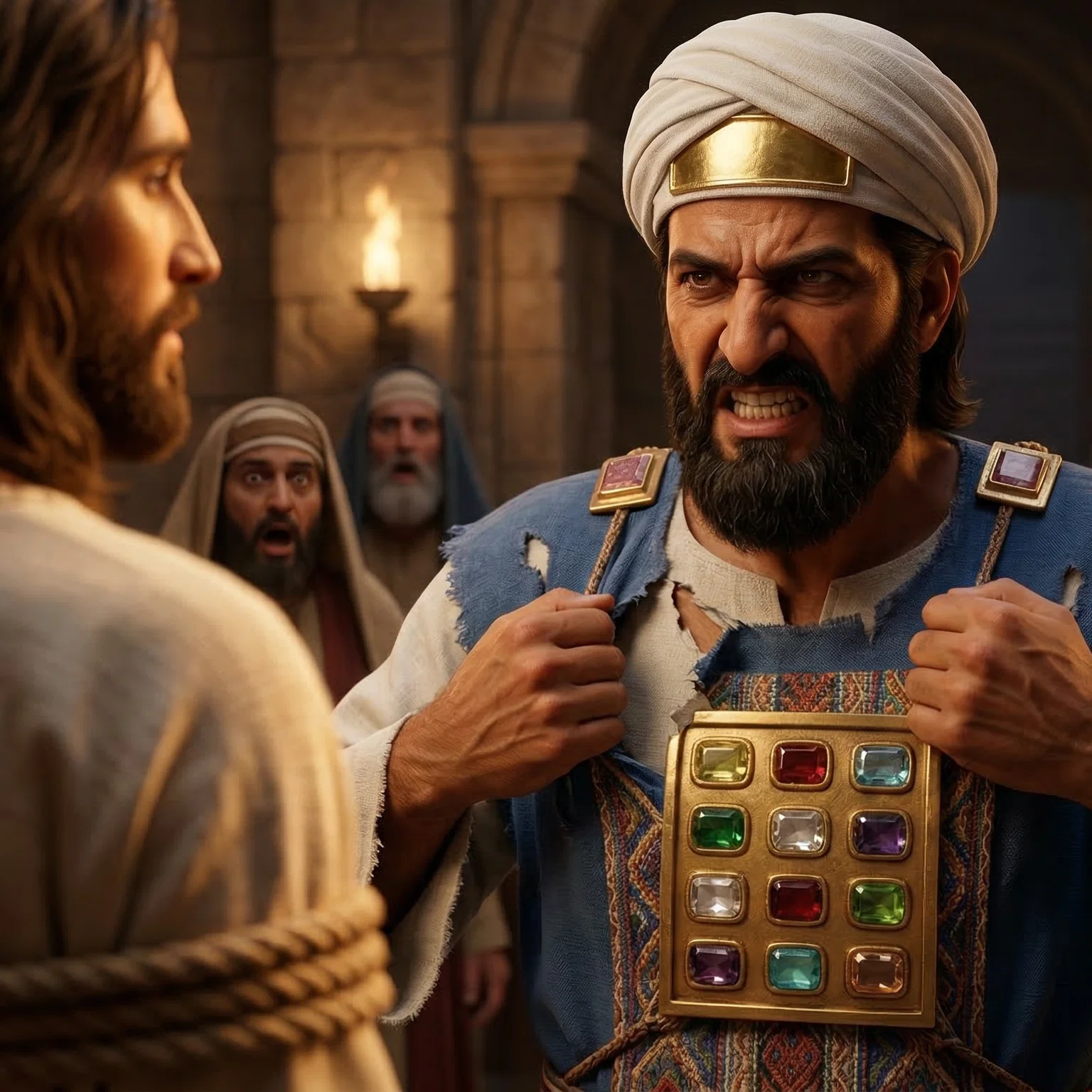 Caiaphas Rending His Garments