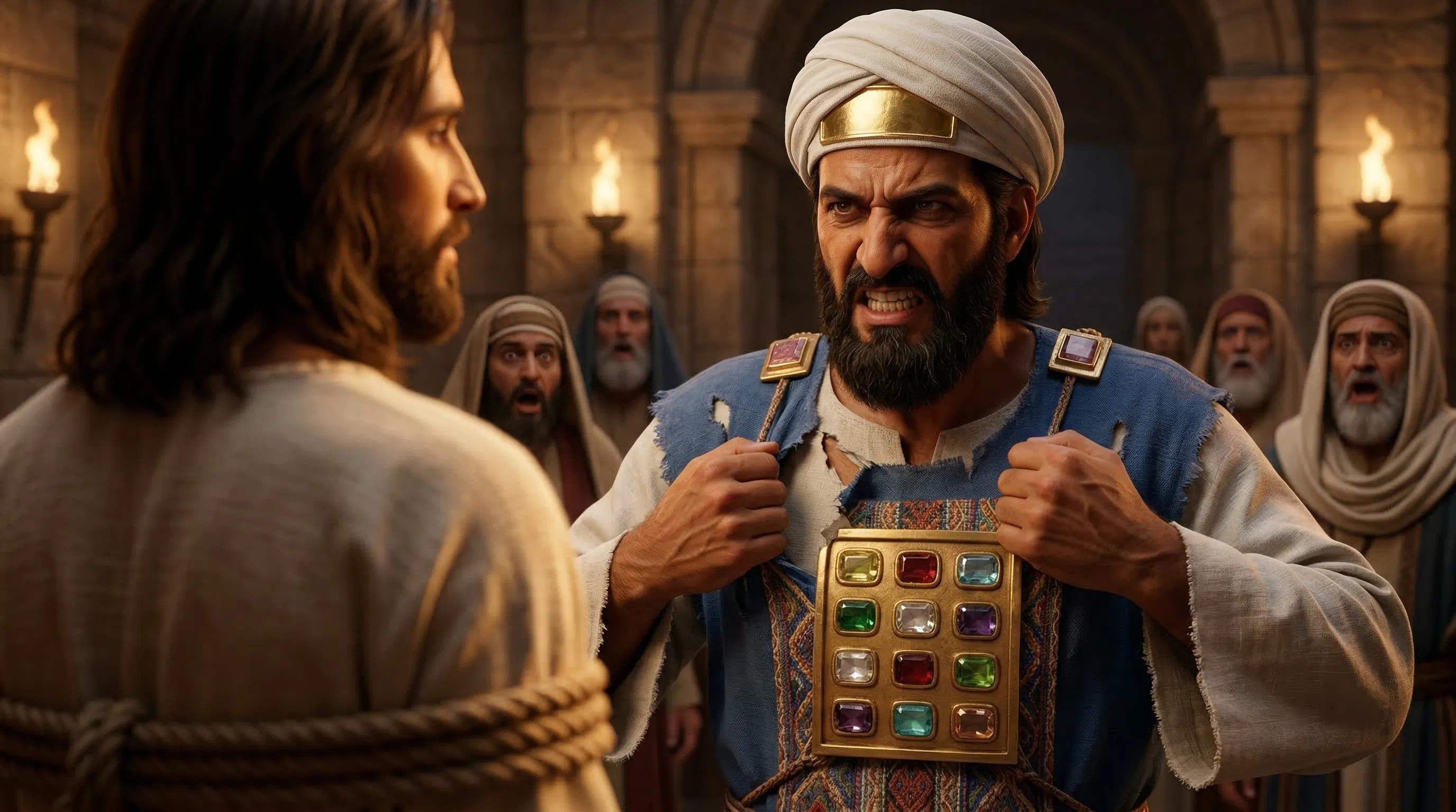 Caiaphas Rending His Garments