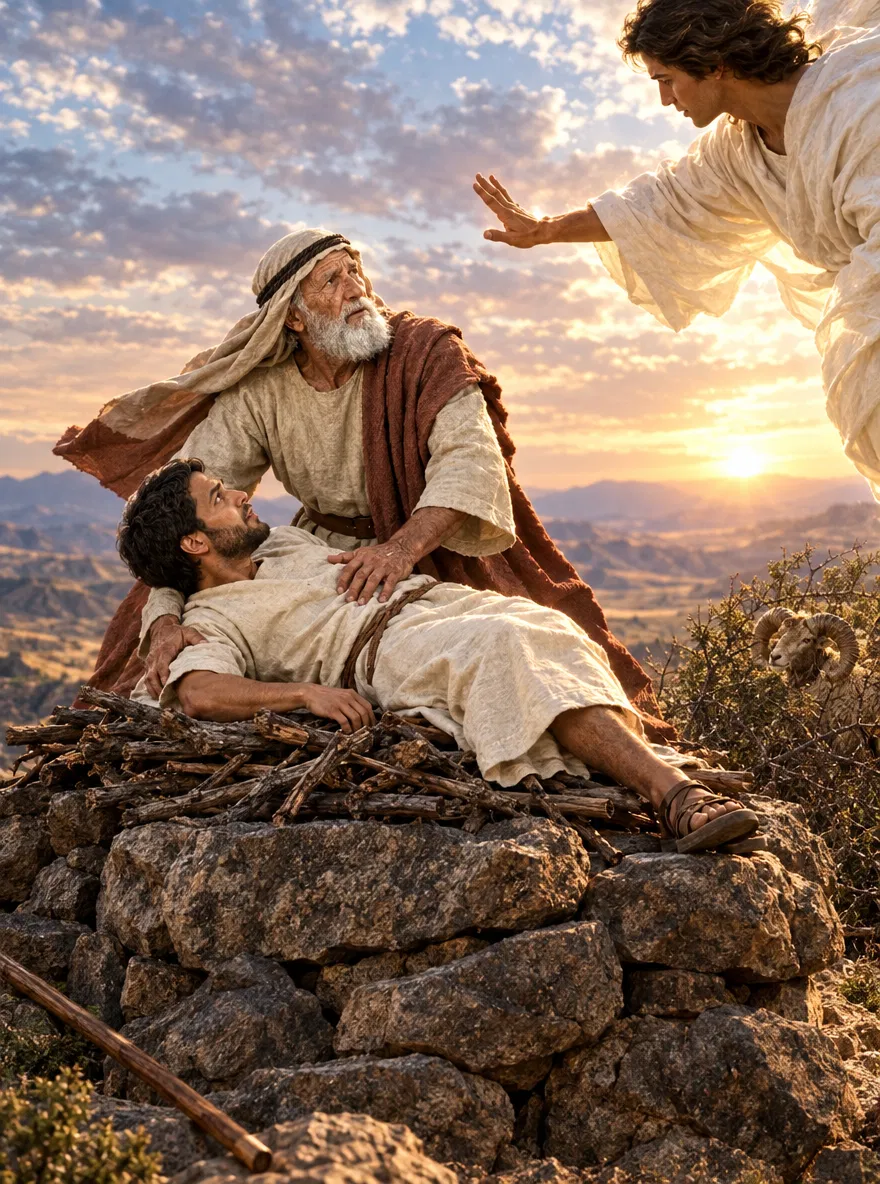 Abraham Stopped From Sacrificing Isaac