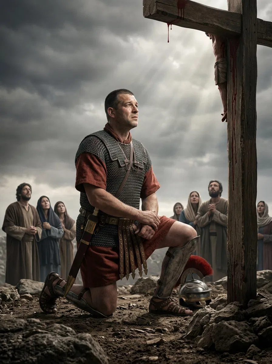 The Centurion Kneels at the Cross
