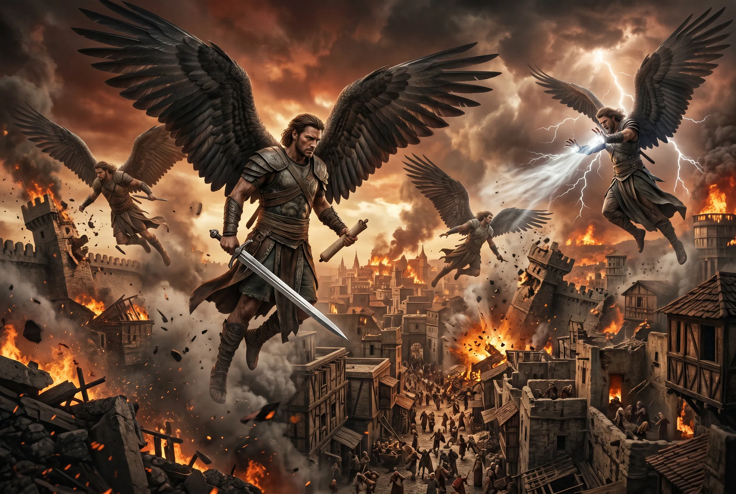 Angels Above a Burning City