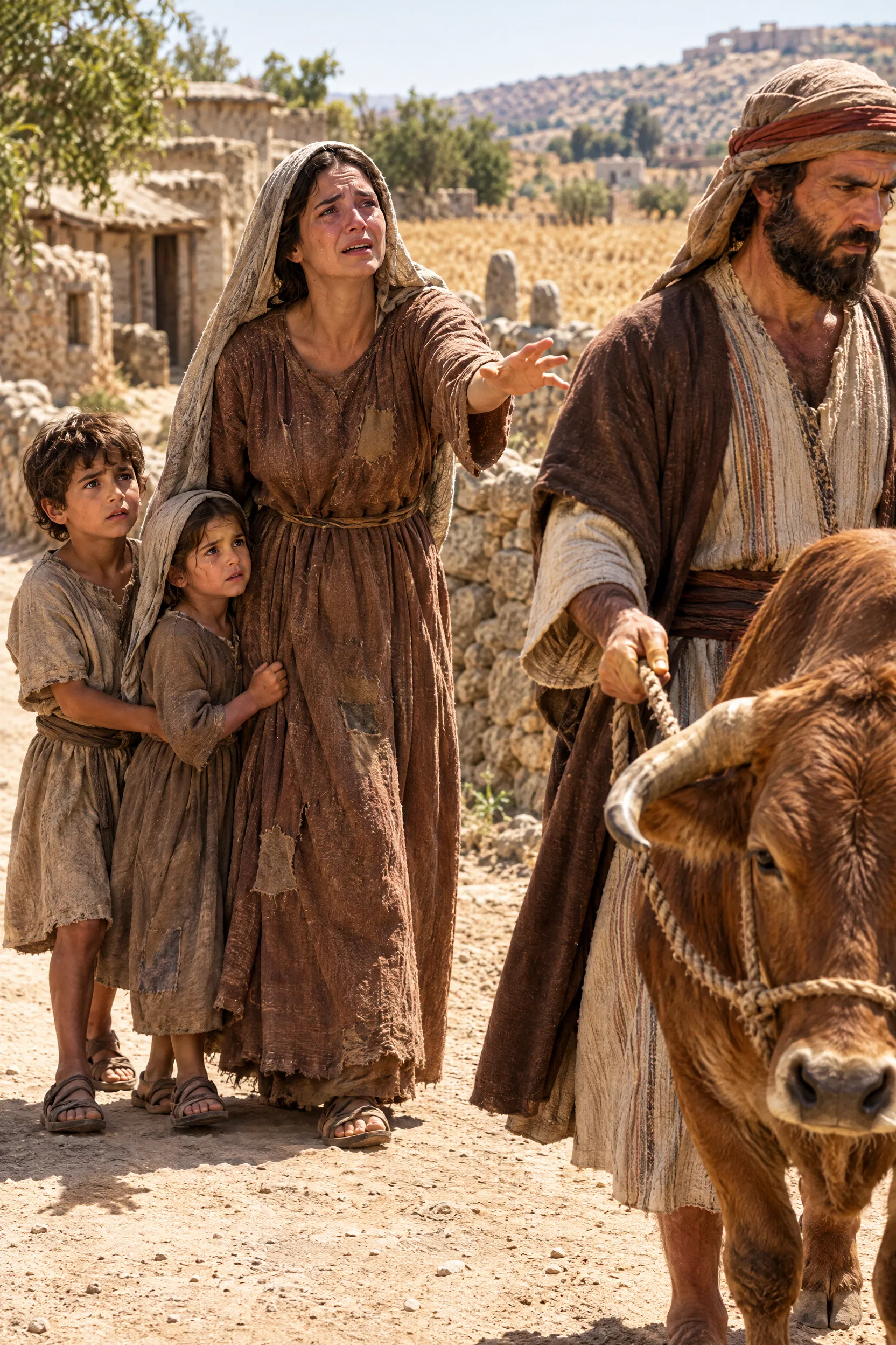 A Widow's Ox Is Led Away for a Pledge