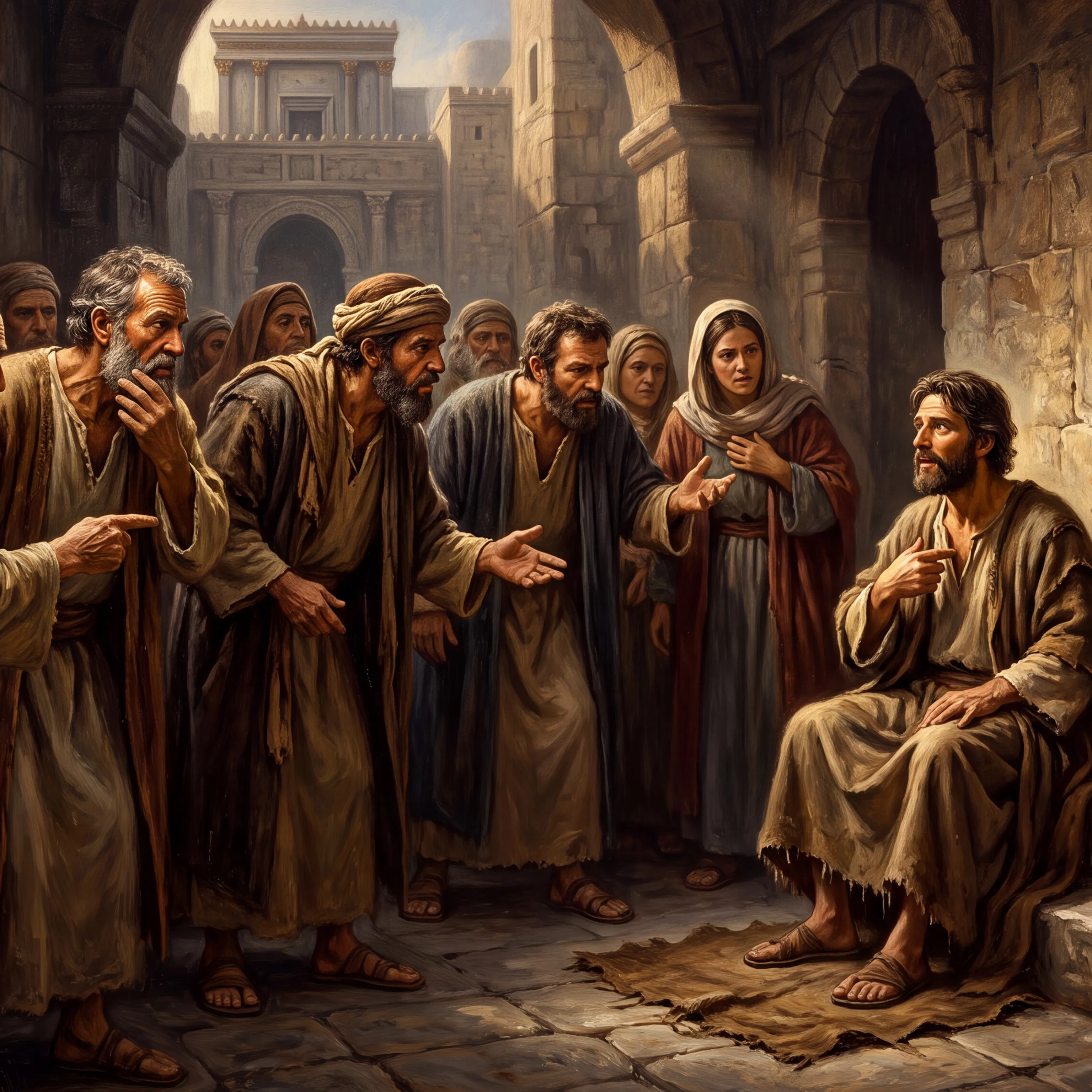 Neighbors Question the Healed Blind Man