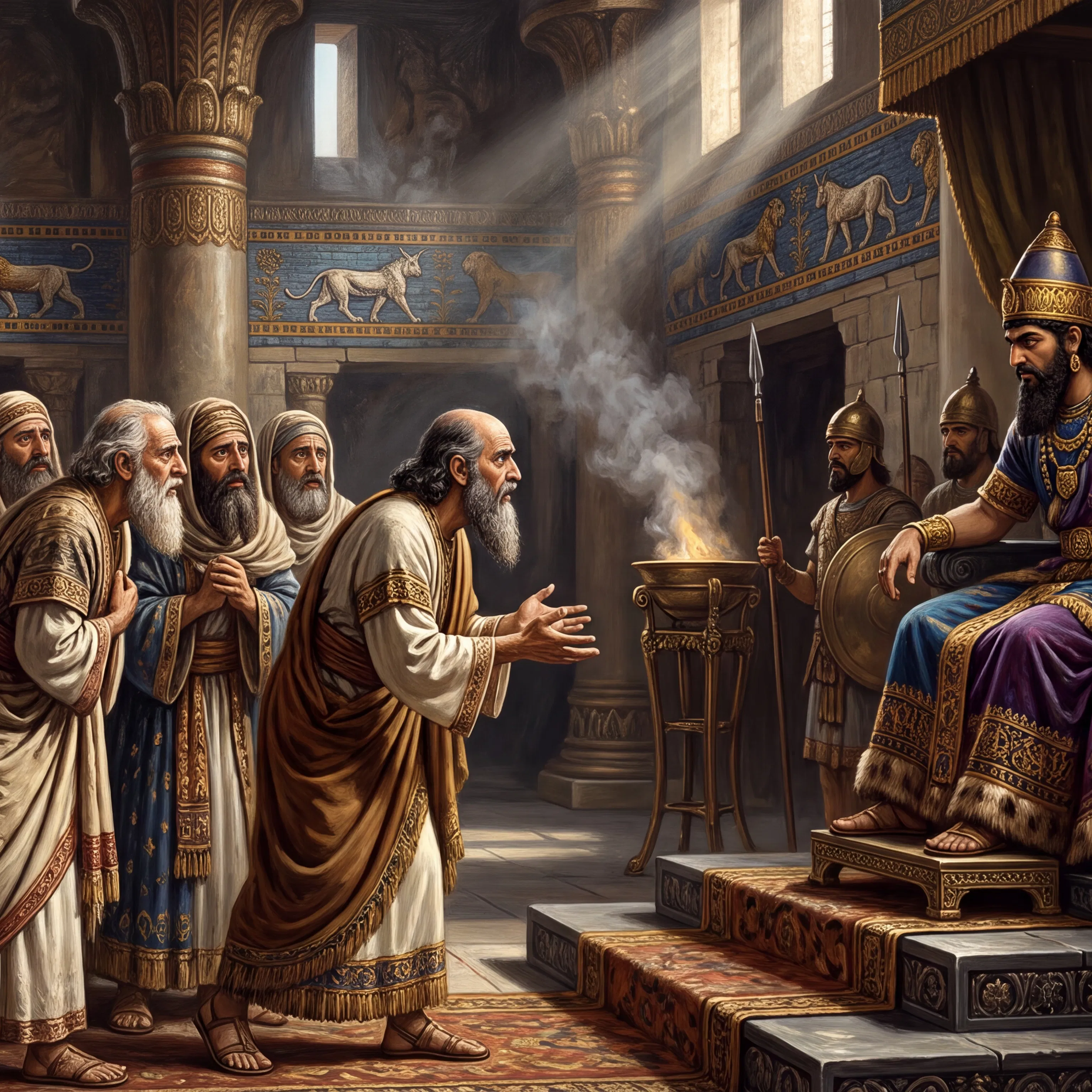 Wise Men Plead Before King Nebuchadnezzar in Babylon