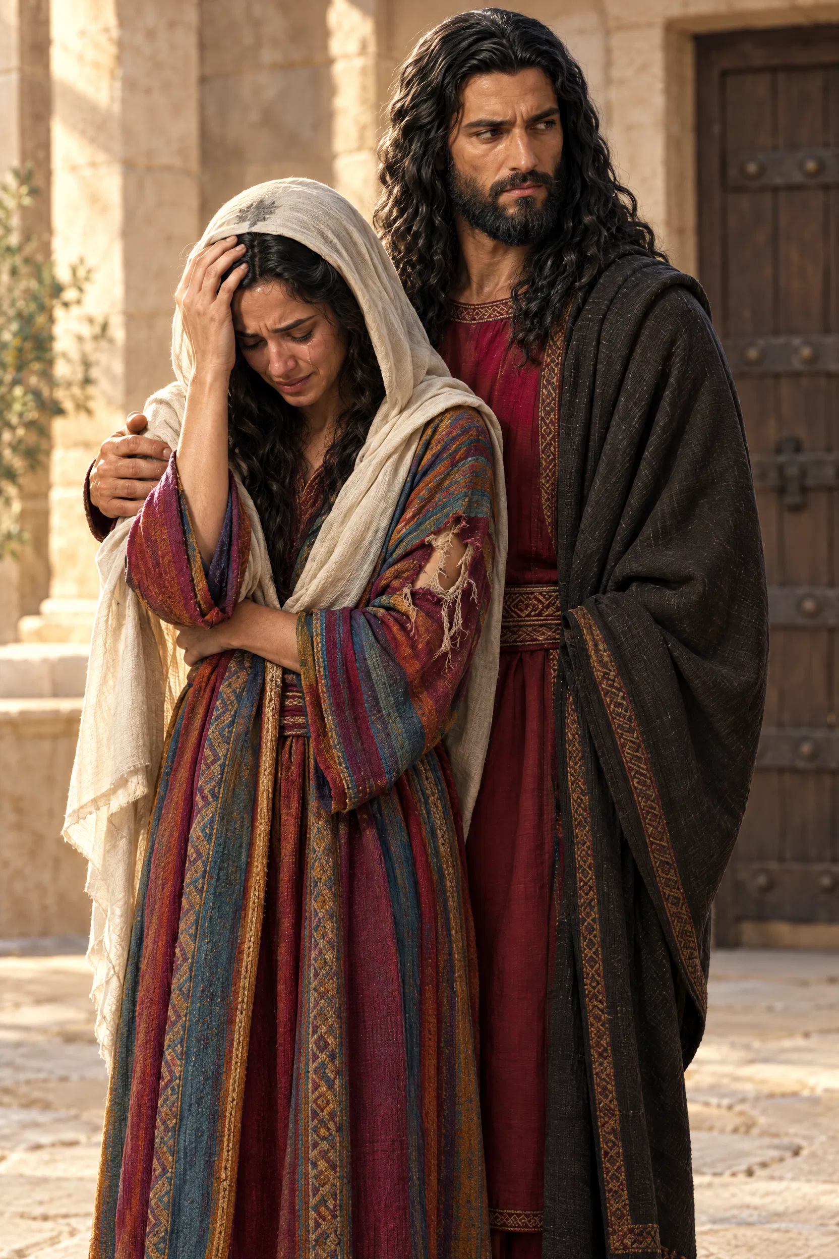 Absalom Comforts Tamar in the Courtyard