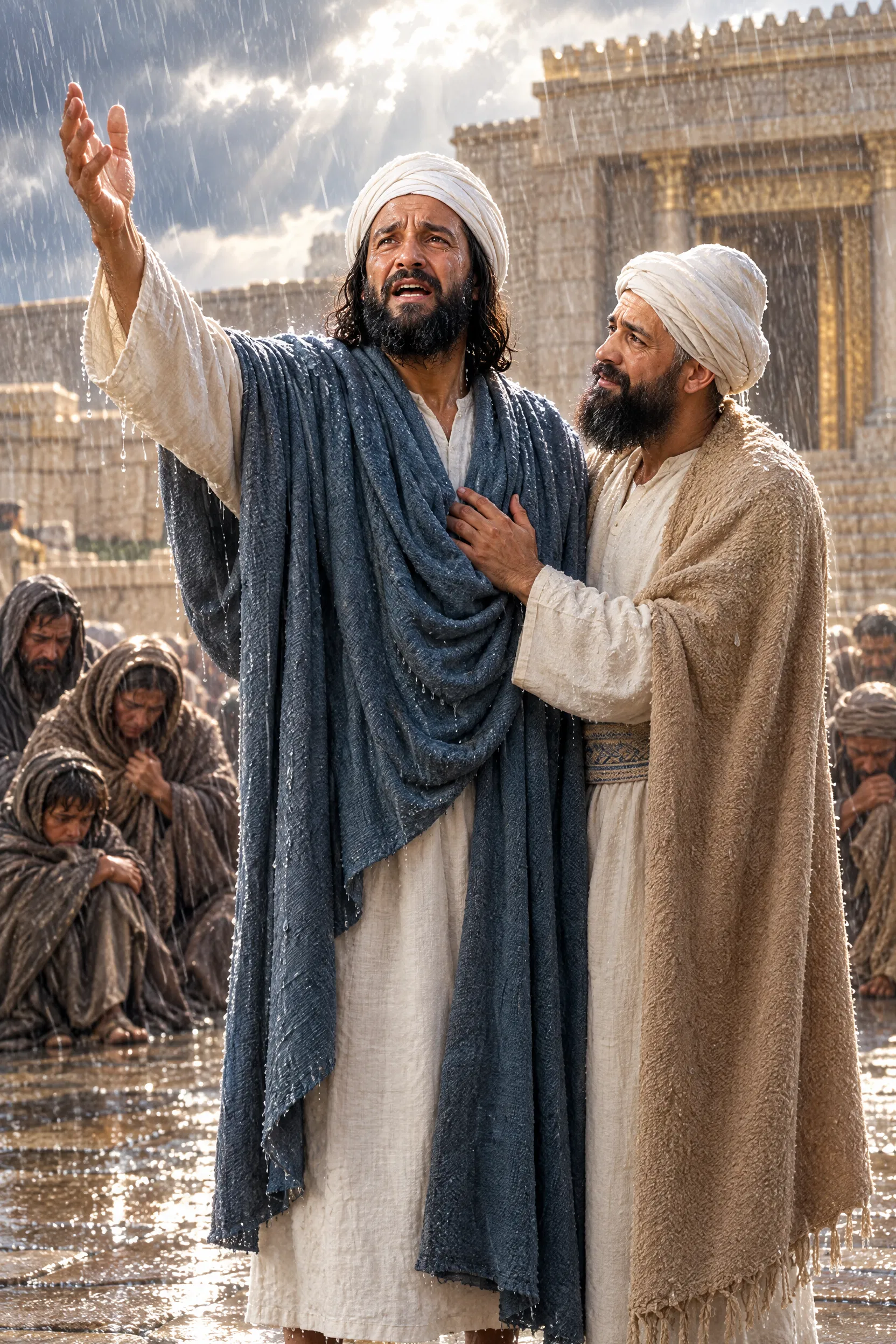 Ezra Calls the People to Confess in the Rain