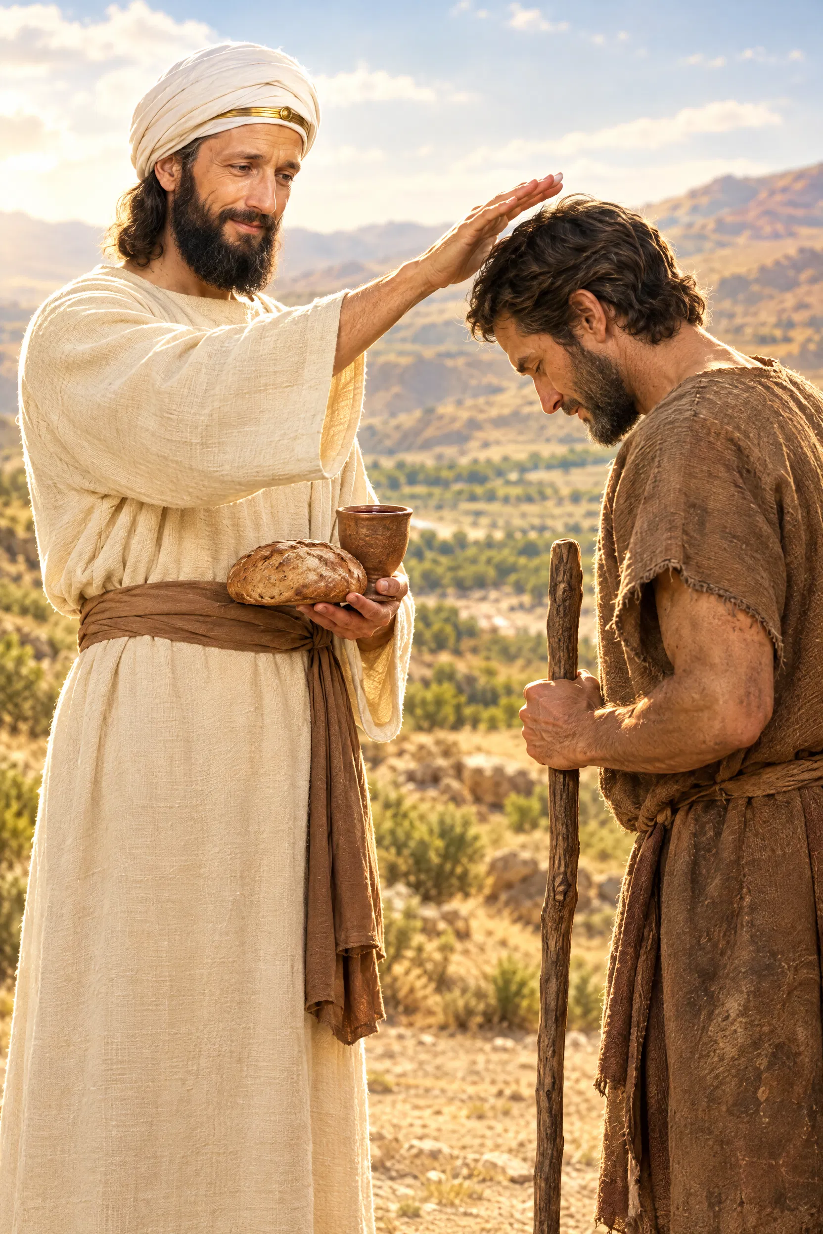 Melchizedek Blesses Abram With Bread and Wine