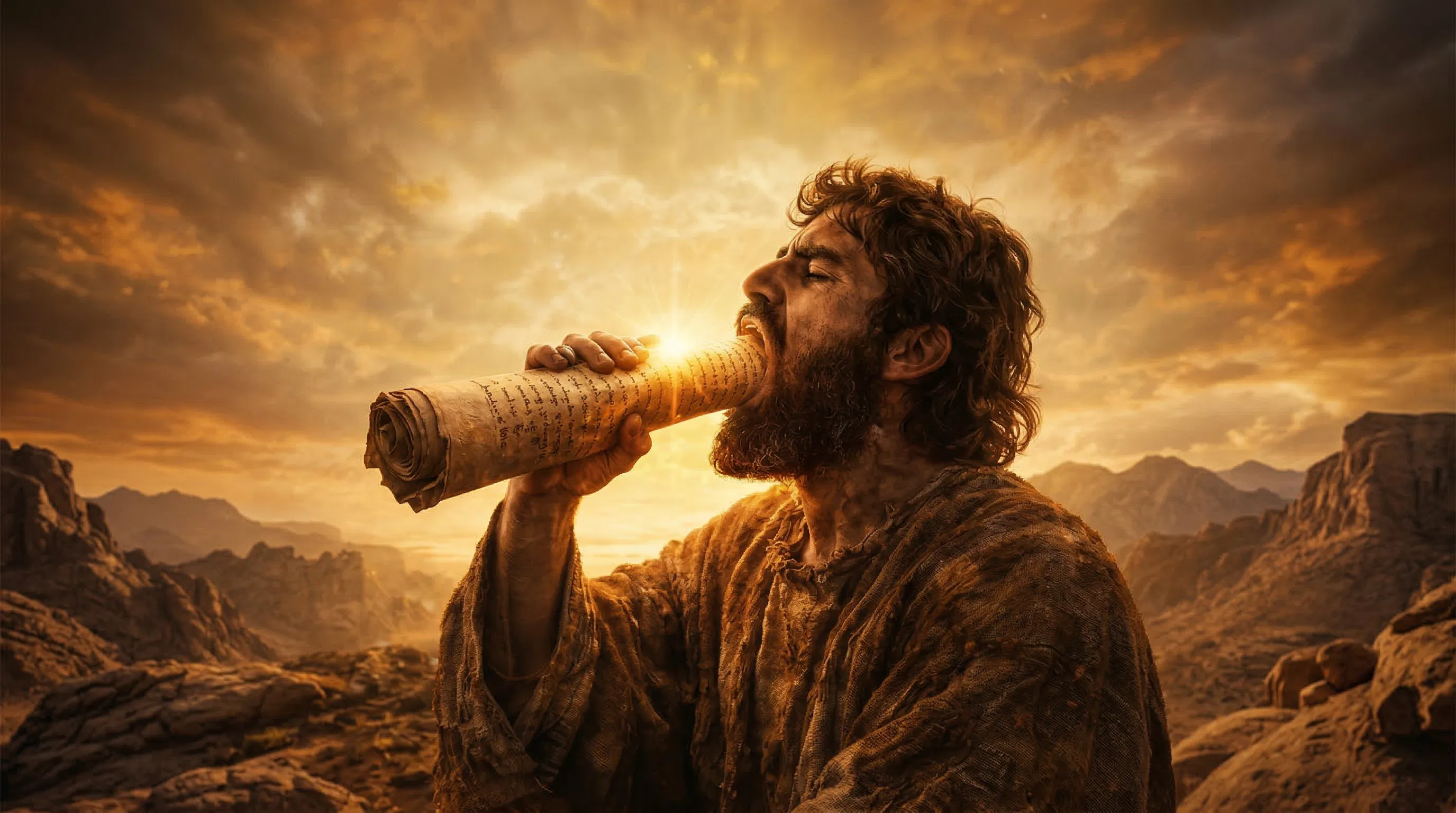 Ezekiel eating the scroll