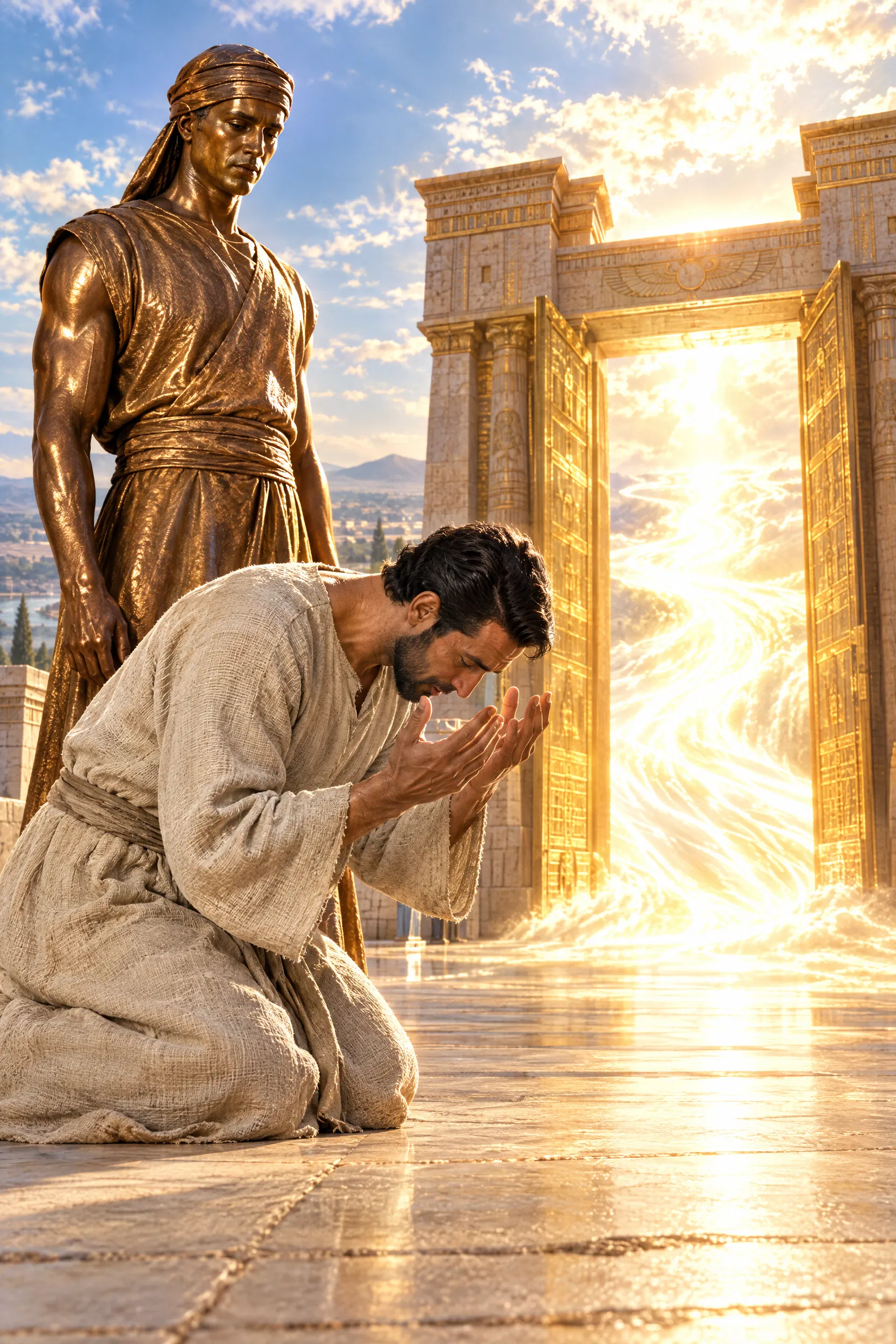 Ezekiel Bows as God's Glory Fills the East Gate
