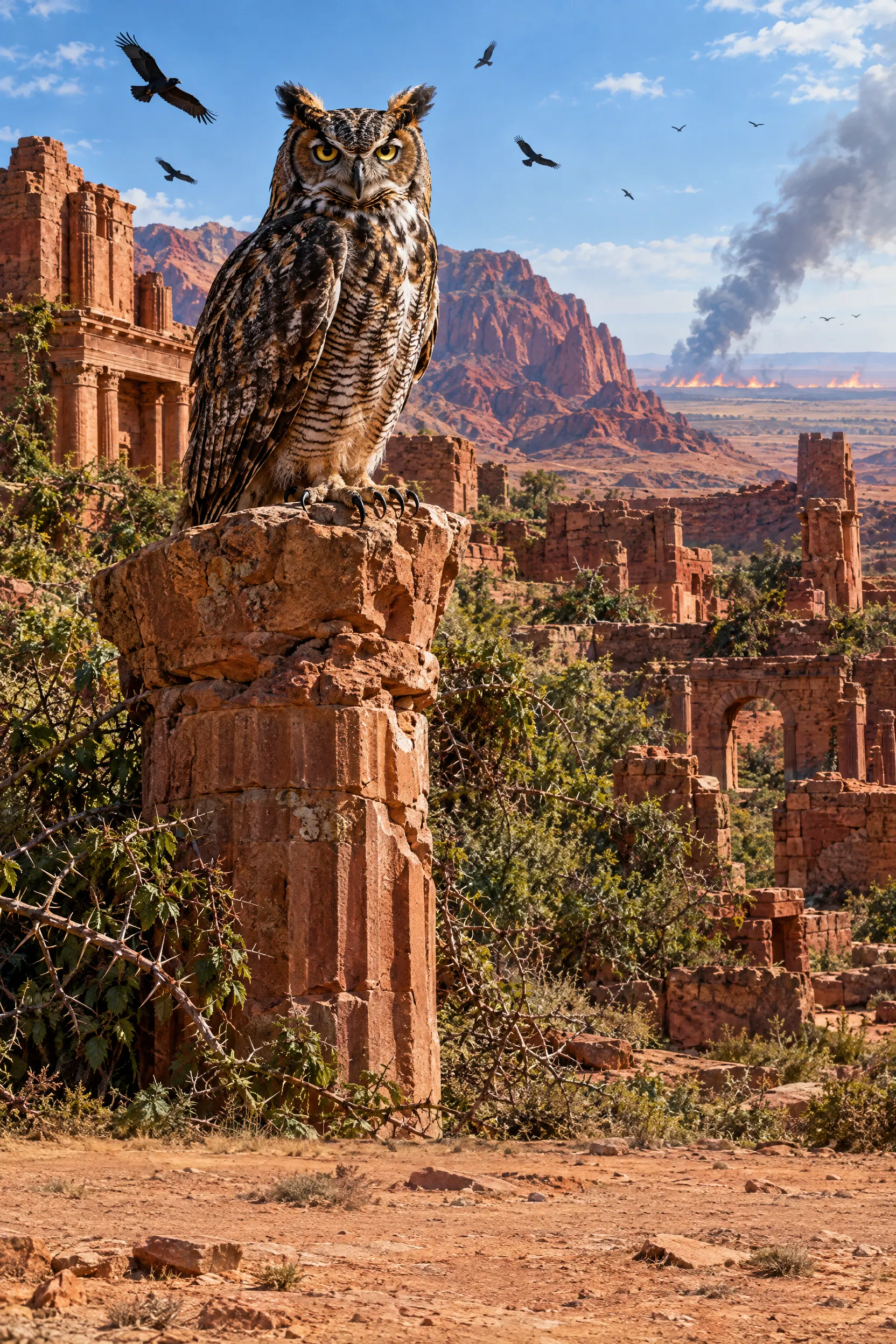 Great Owl Among the Ruins of Edom