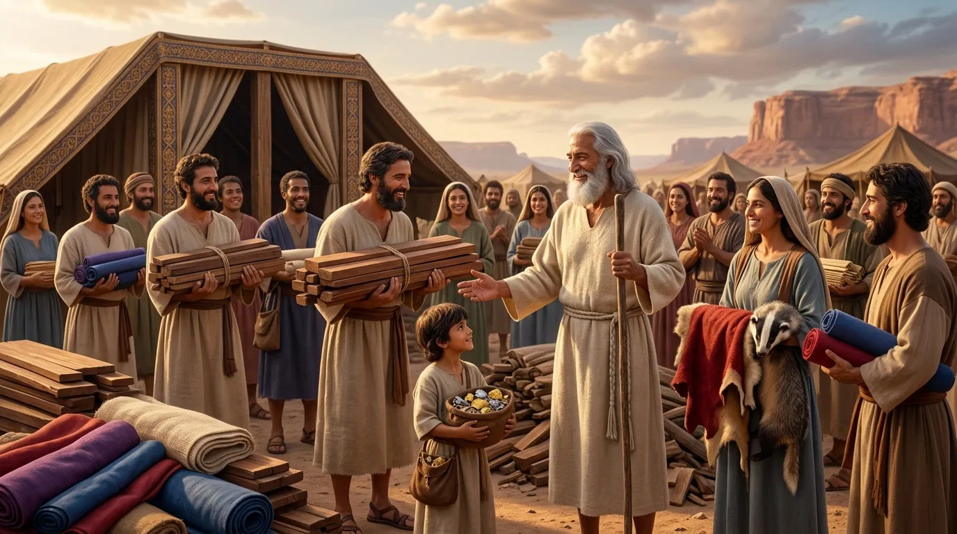 Israelites Bringing Offerings for the Wilderness Sanctuary