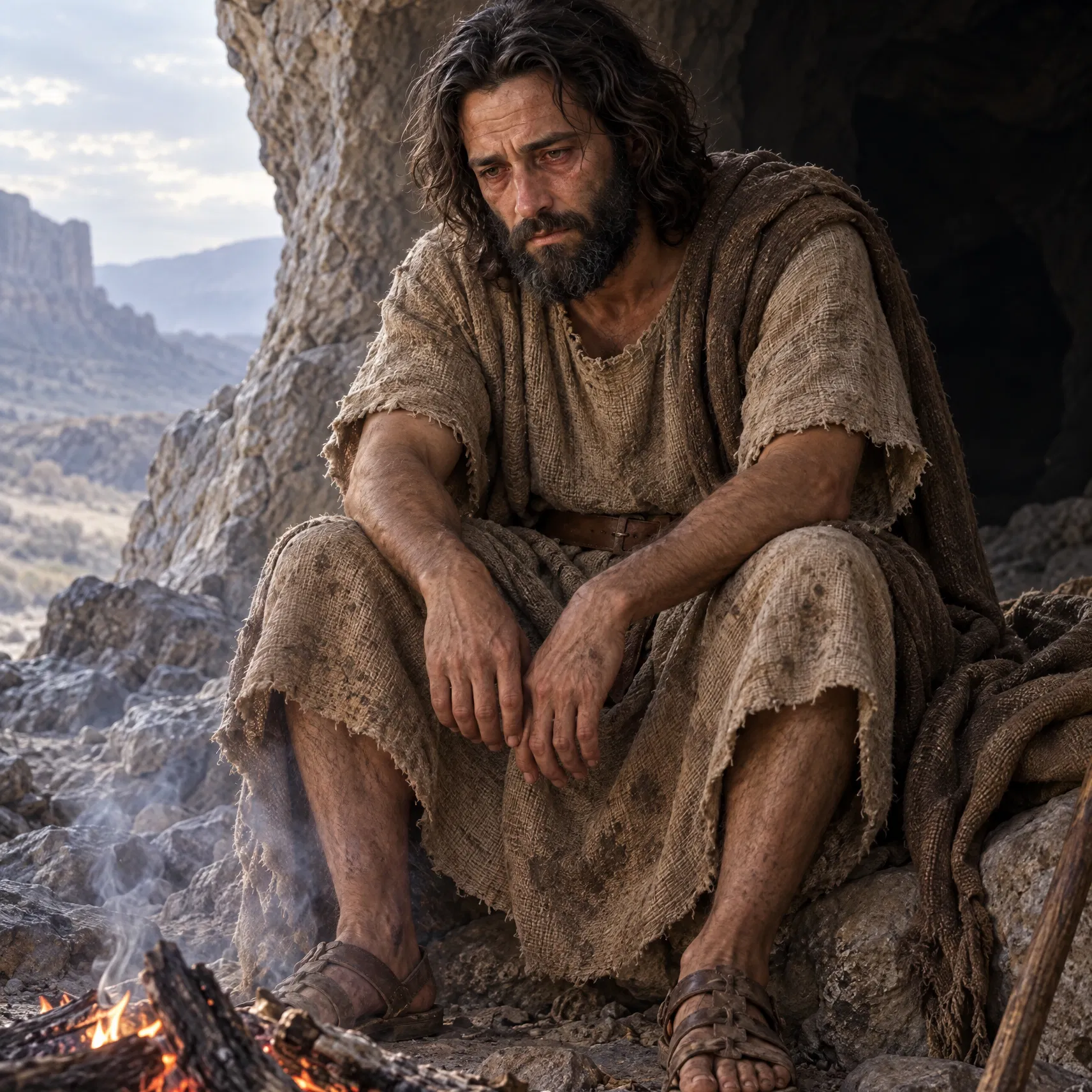 Lot Sits Grieving in the Cave