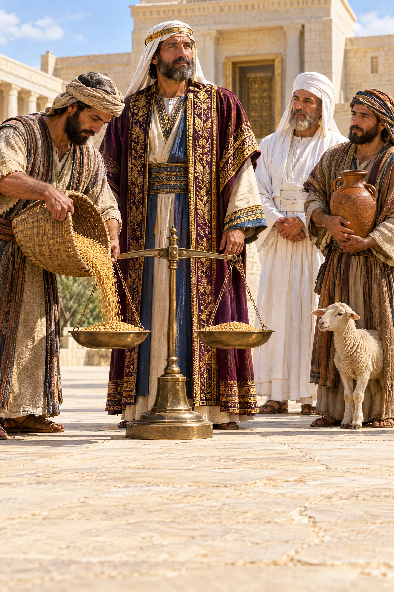 The Prince Weighs Grain With Just Balances