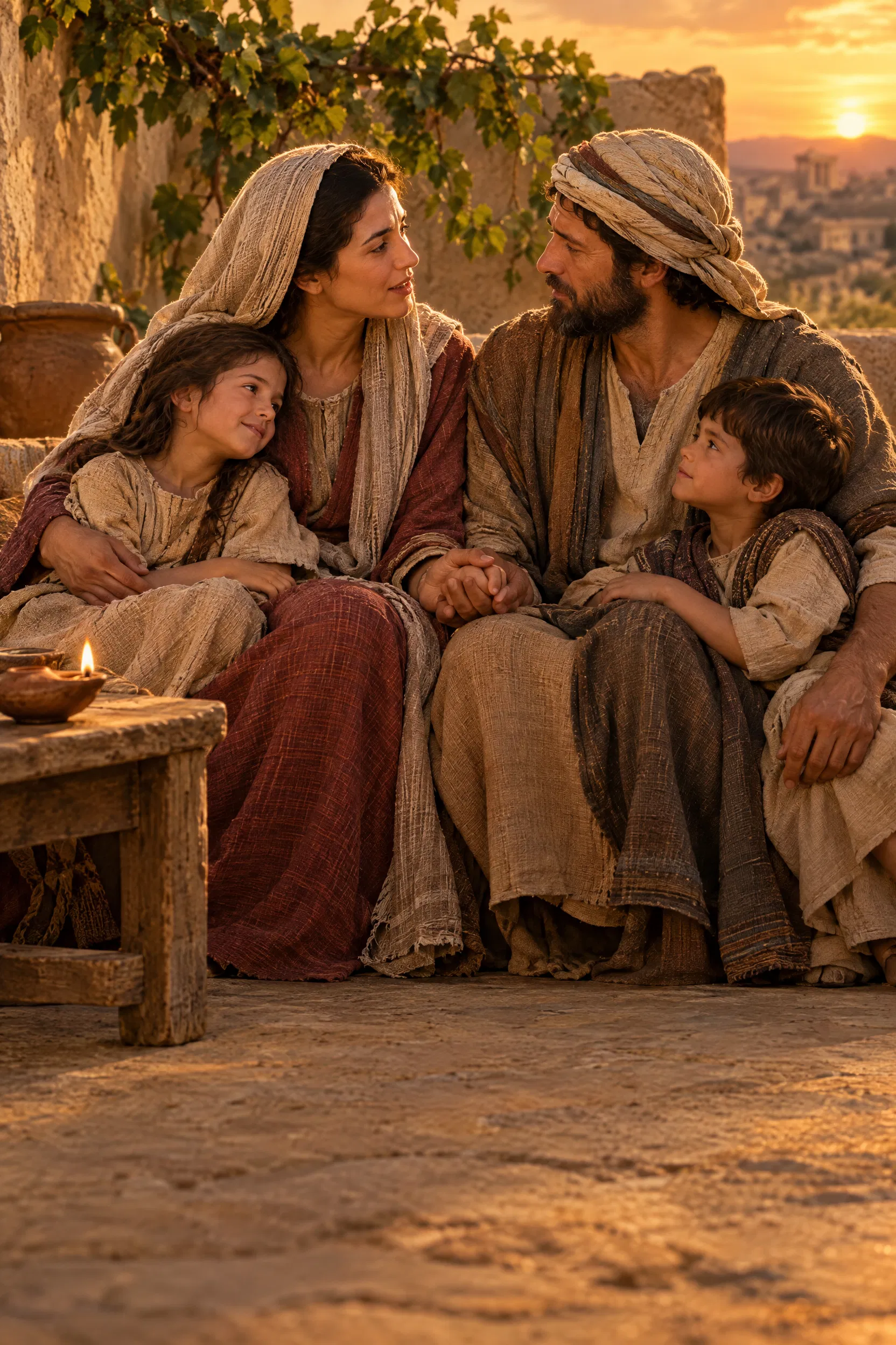 A Believing Wife with Her Husband and Children