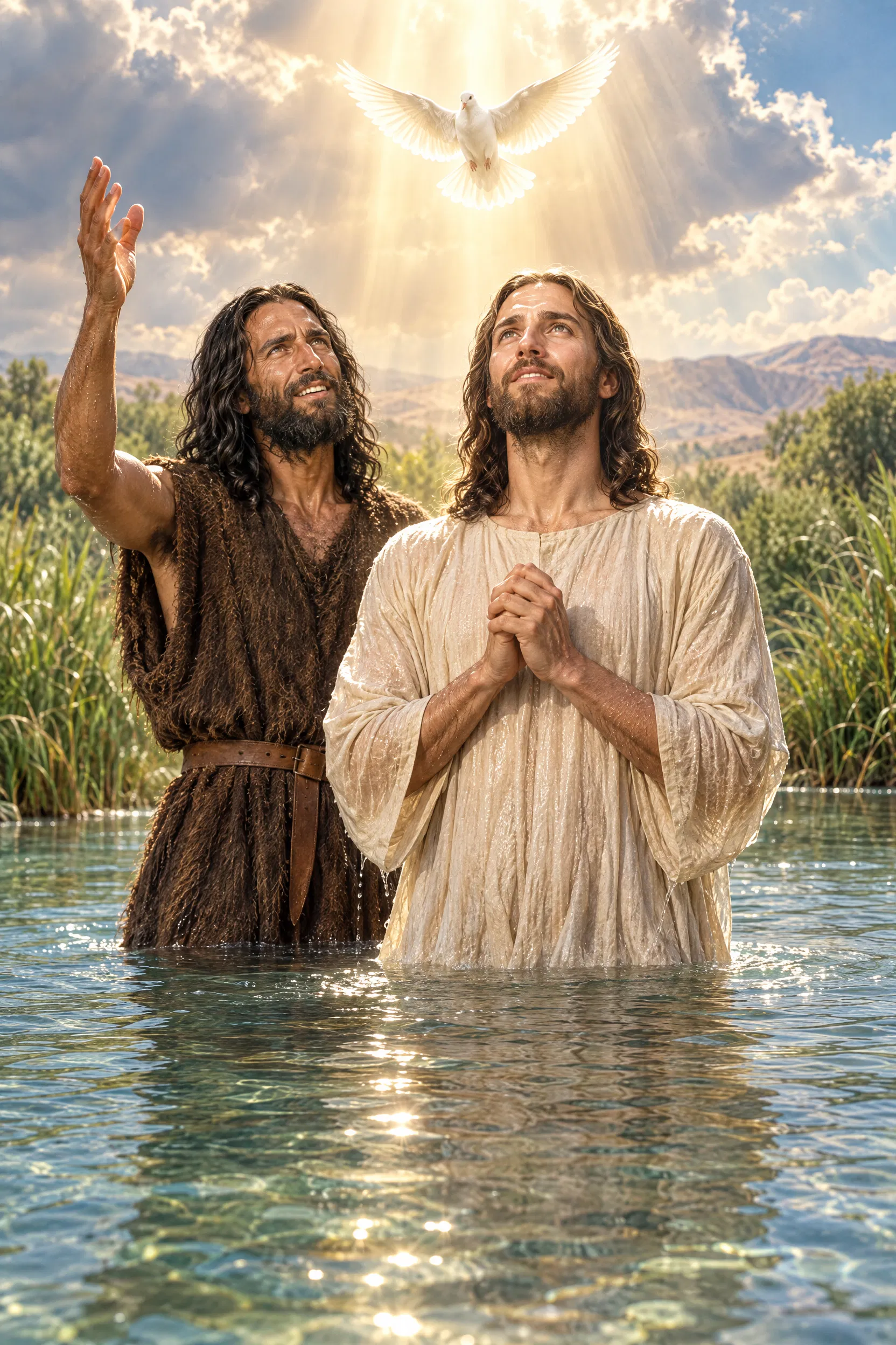 Jesus Praying in the Jordan as the Dove Descends