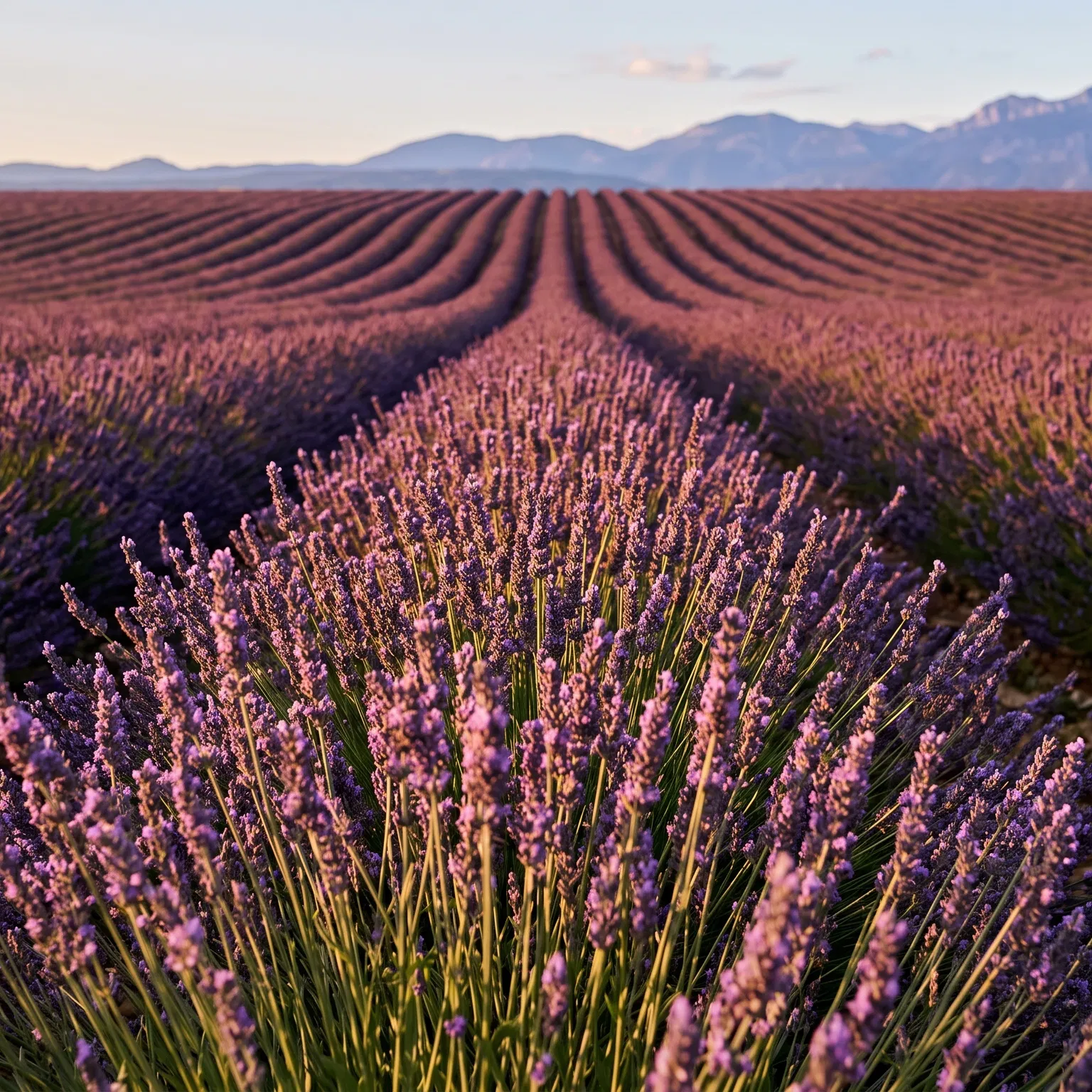 Rows of Lavender in a Field