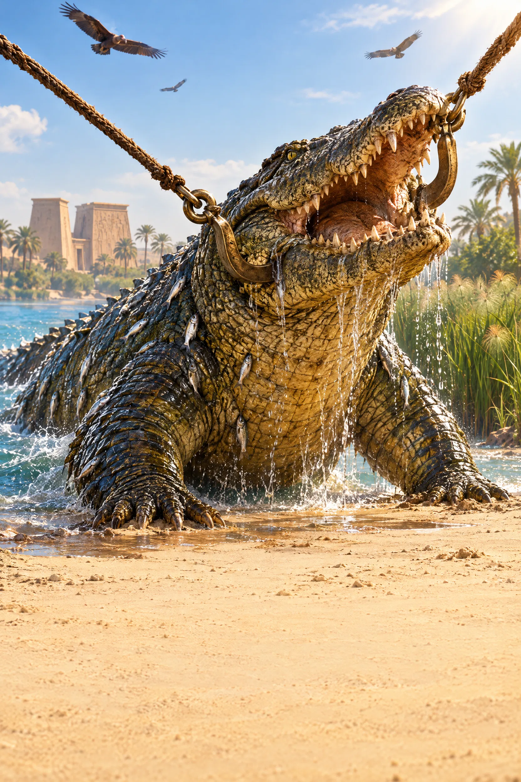 Pharaoh as a Crocodile Hauled From the Nile