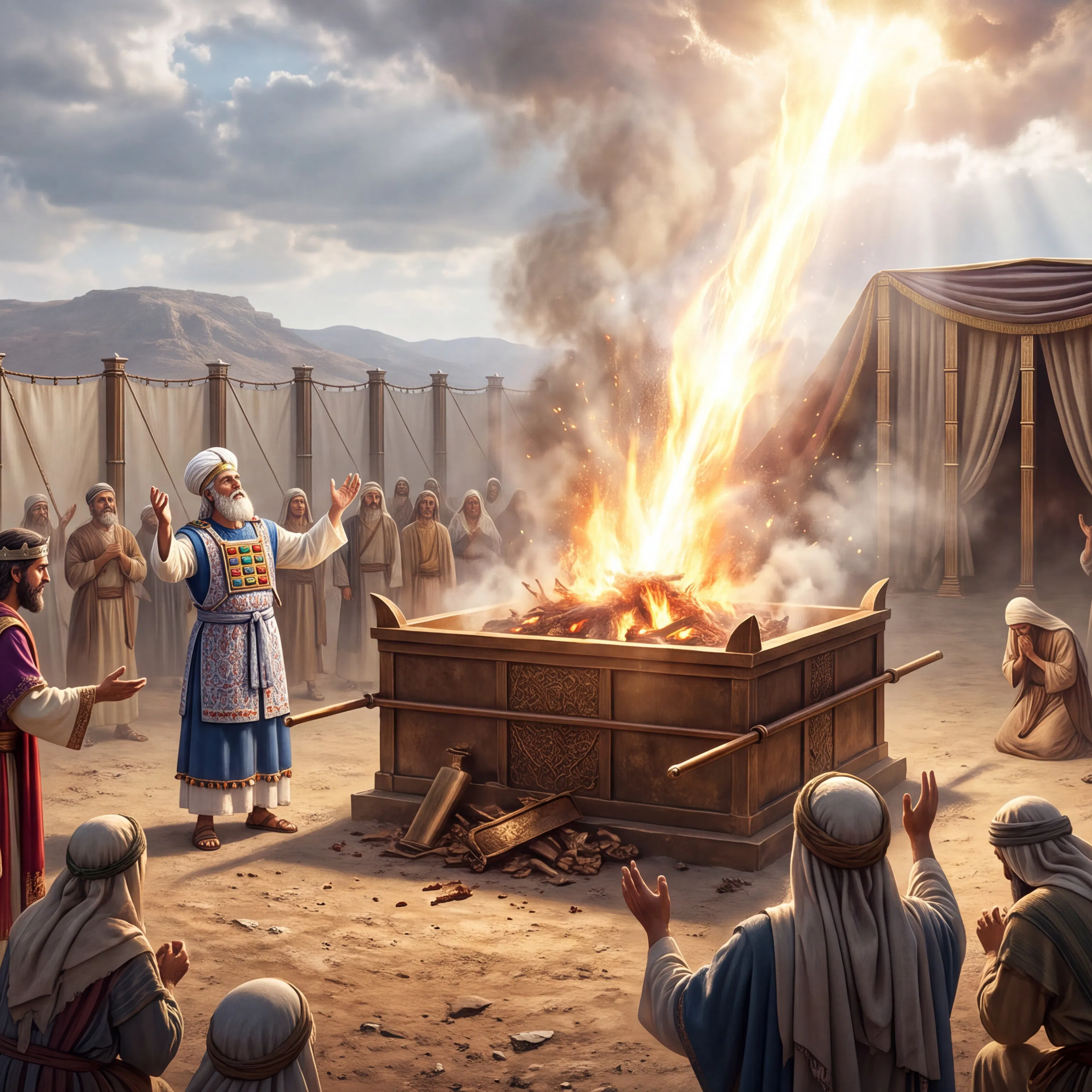 Fire From Heaven Falls on the Bronze Altar