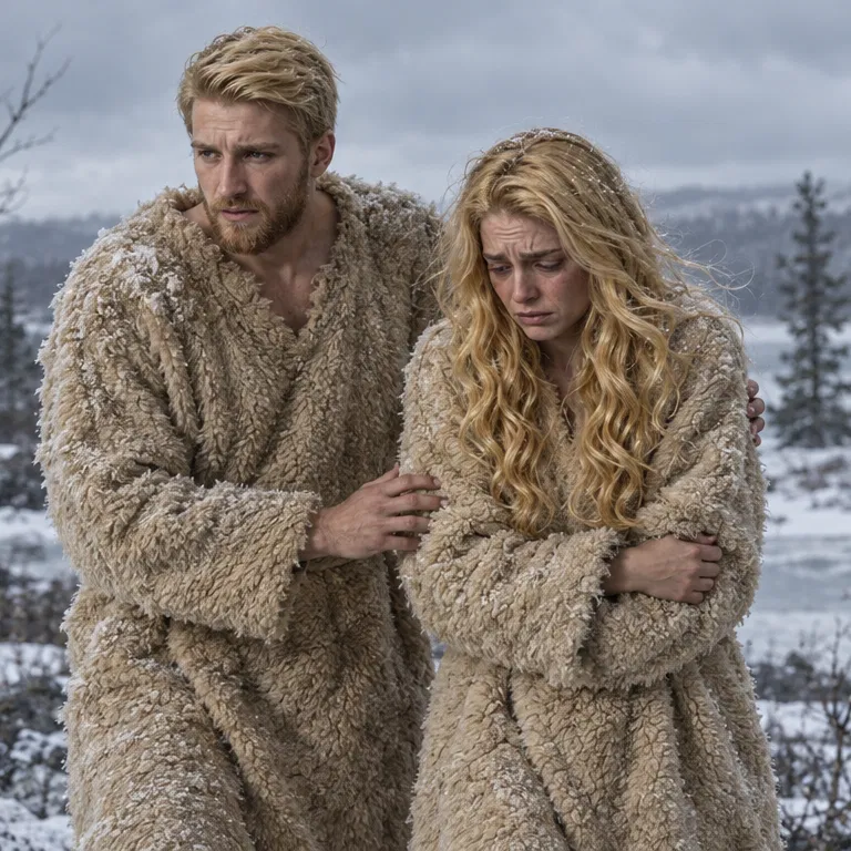 Adam and Eve Shivering in the Snow After the Fall
