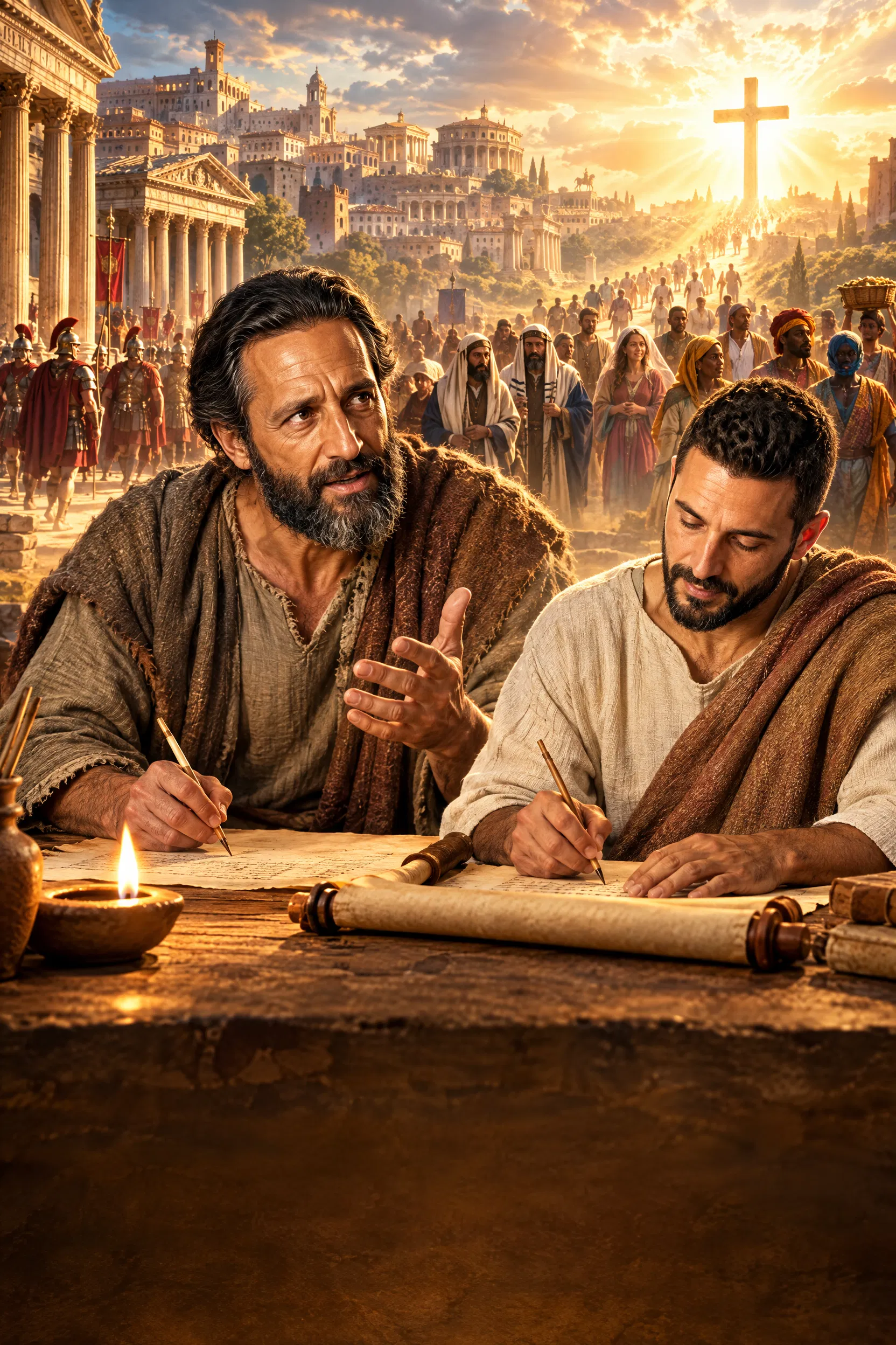 Paul Dictates His Letter to the Romans