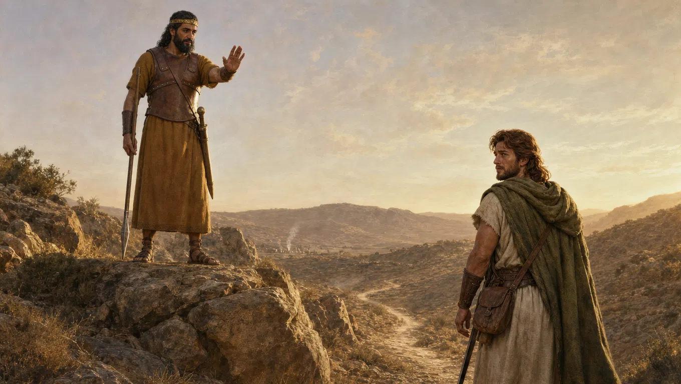 Saul Calls Out to David From the Rocks