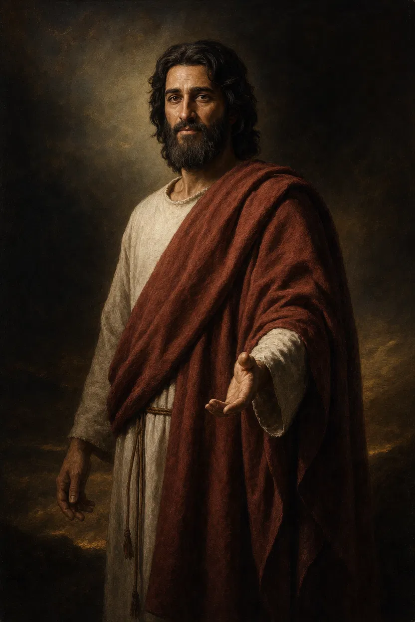 Portrait of Jesus With Outstretched Hand