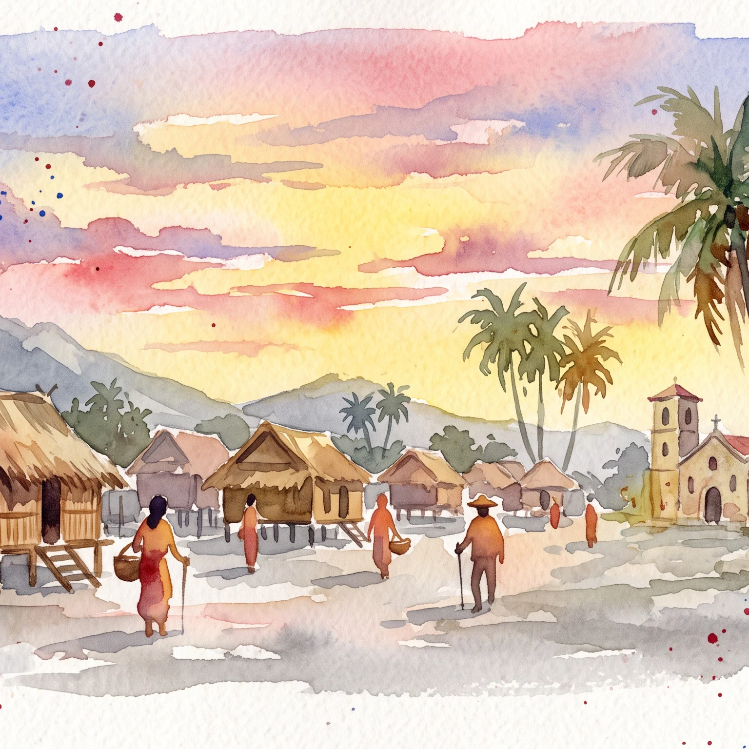 Golden Hour in an Island Village