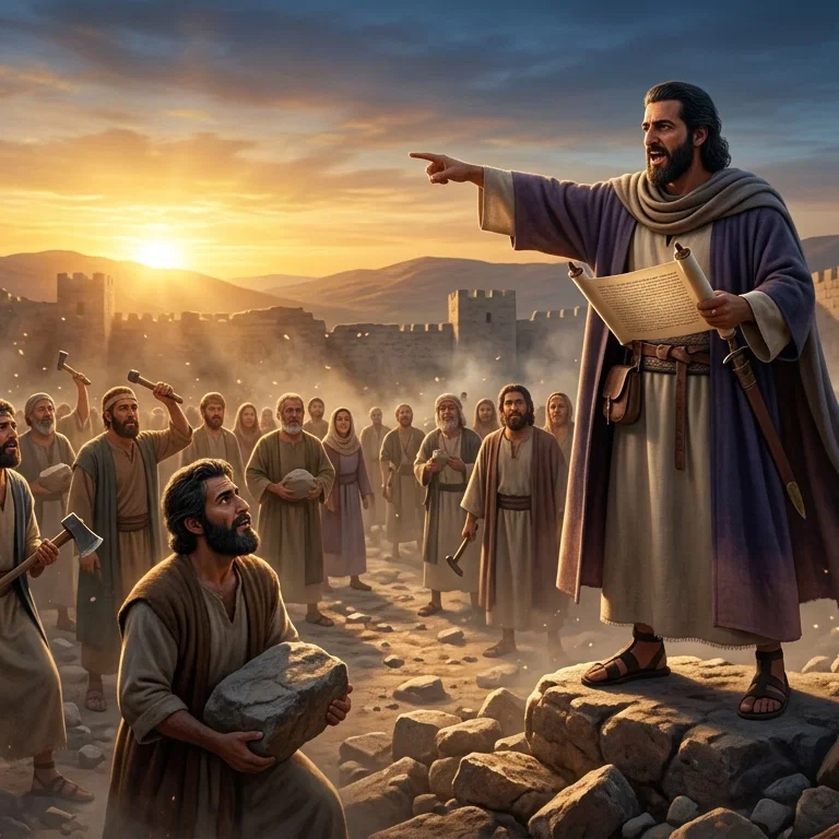 Nehemiah Inspiring the Rebuilding of Jerusalem