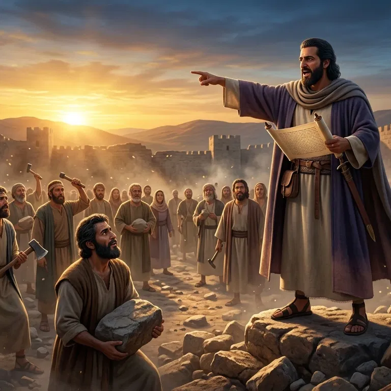 Nehemiah Inspiring the Rebuilding of Jerusalem