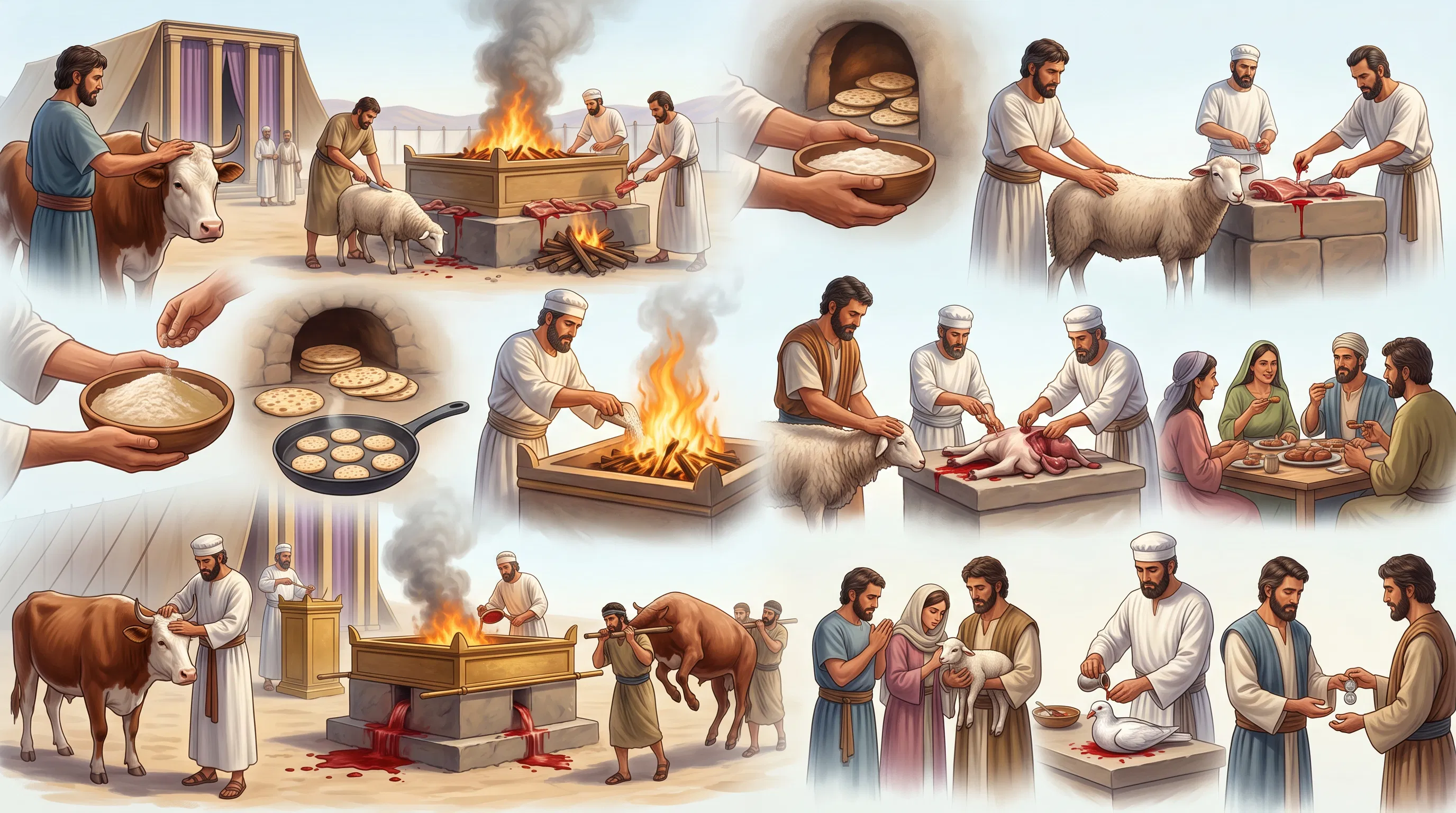 The Burnt, Grain, Peace and Sin Offerings