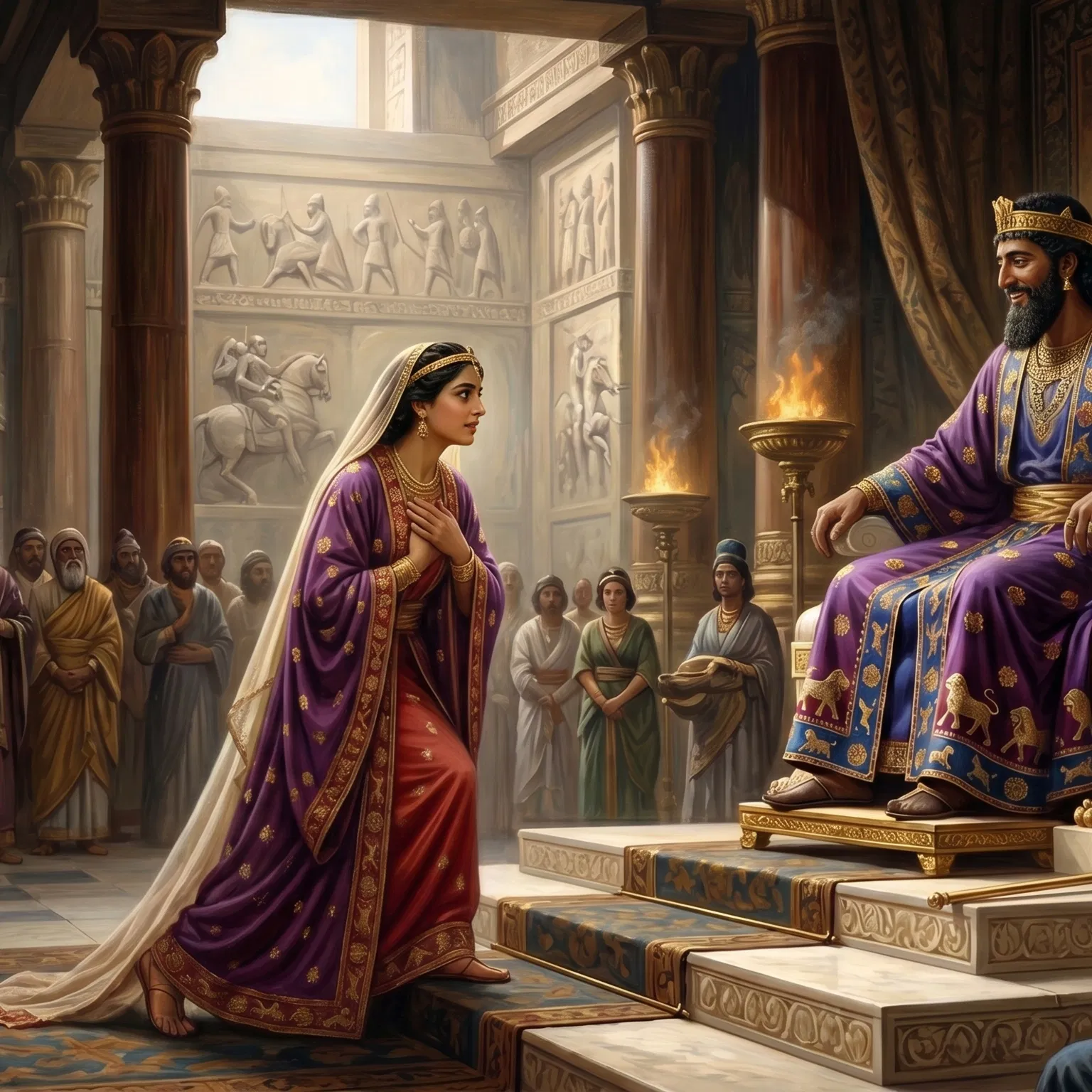 King Ahasuerus Asks Queen Esther Her Request