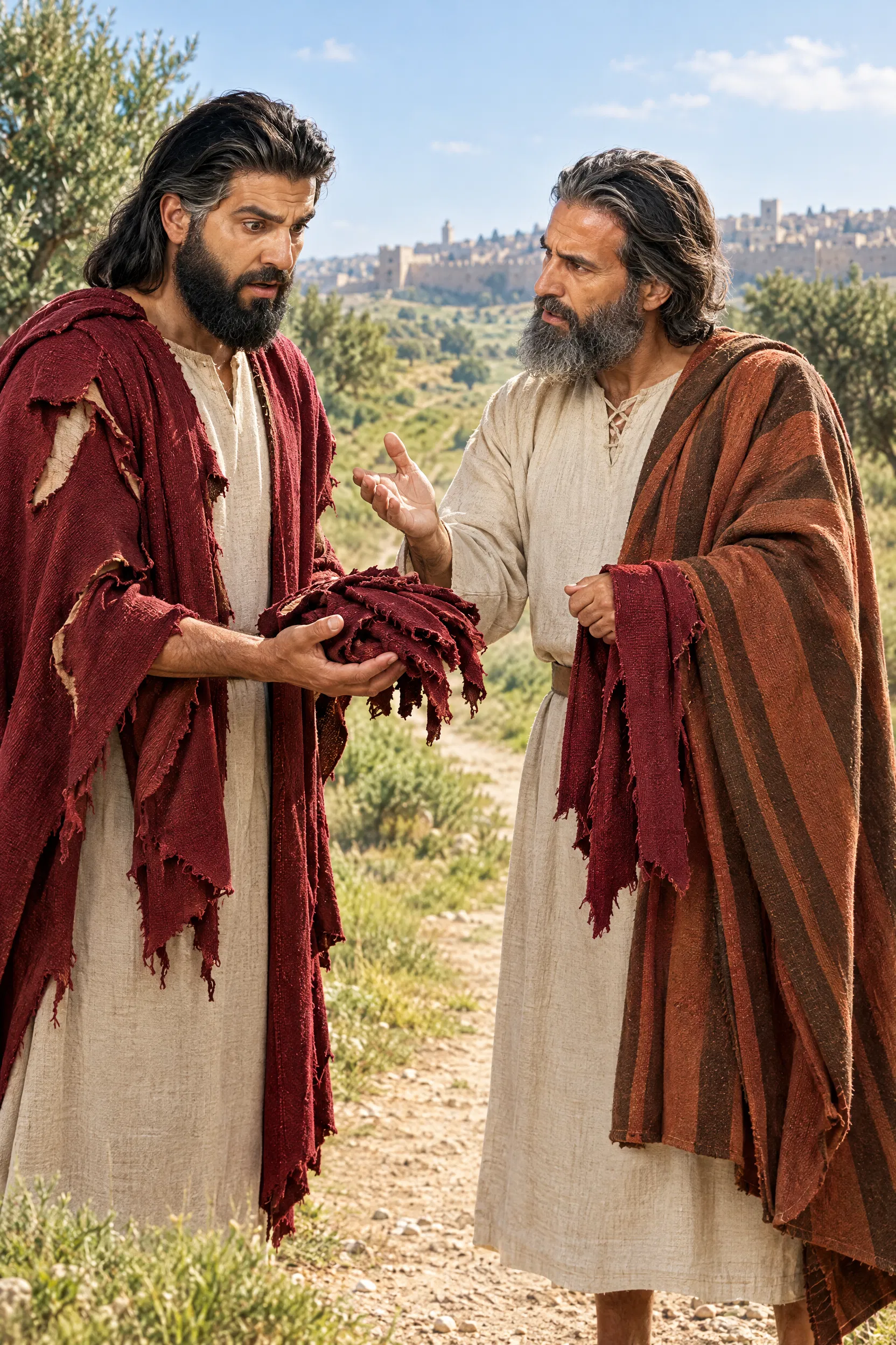 Ahijah Gives Jeroboam Ten Torn Pieces