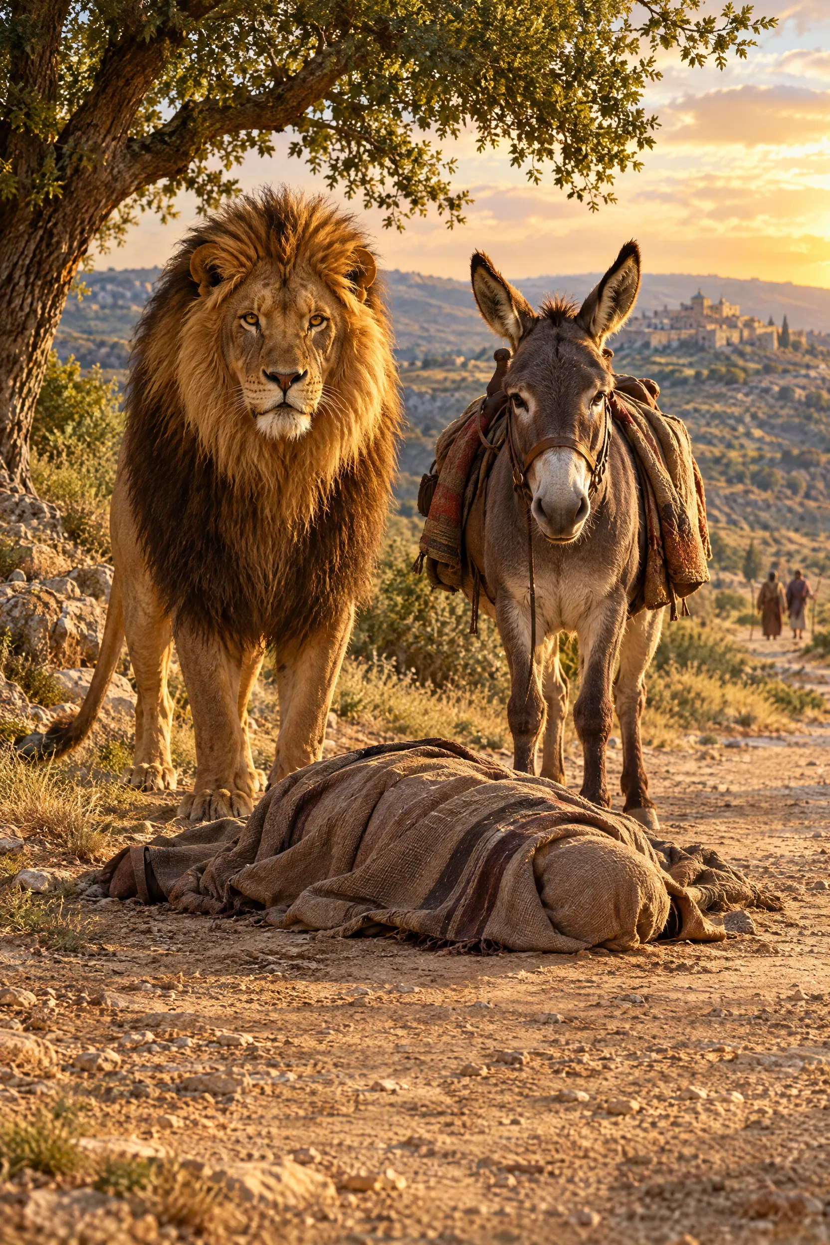 Lion and Donkey Stand Over the Fallen Prophet