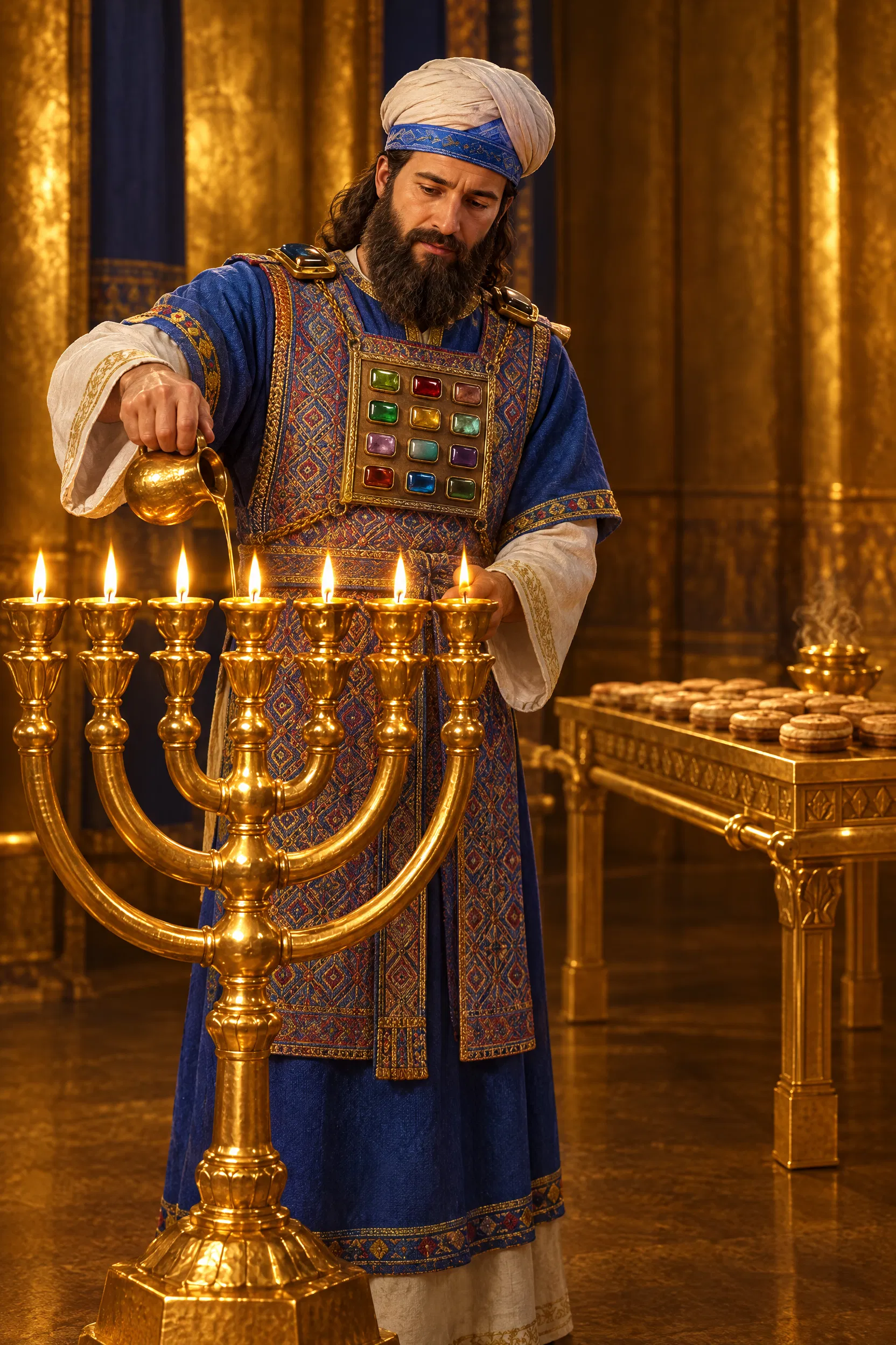 Aaron Fills the Lamps of the Golden Lampstand