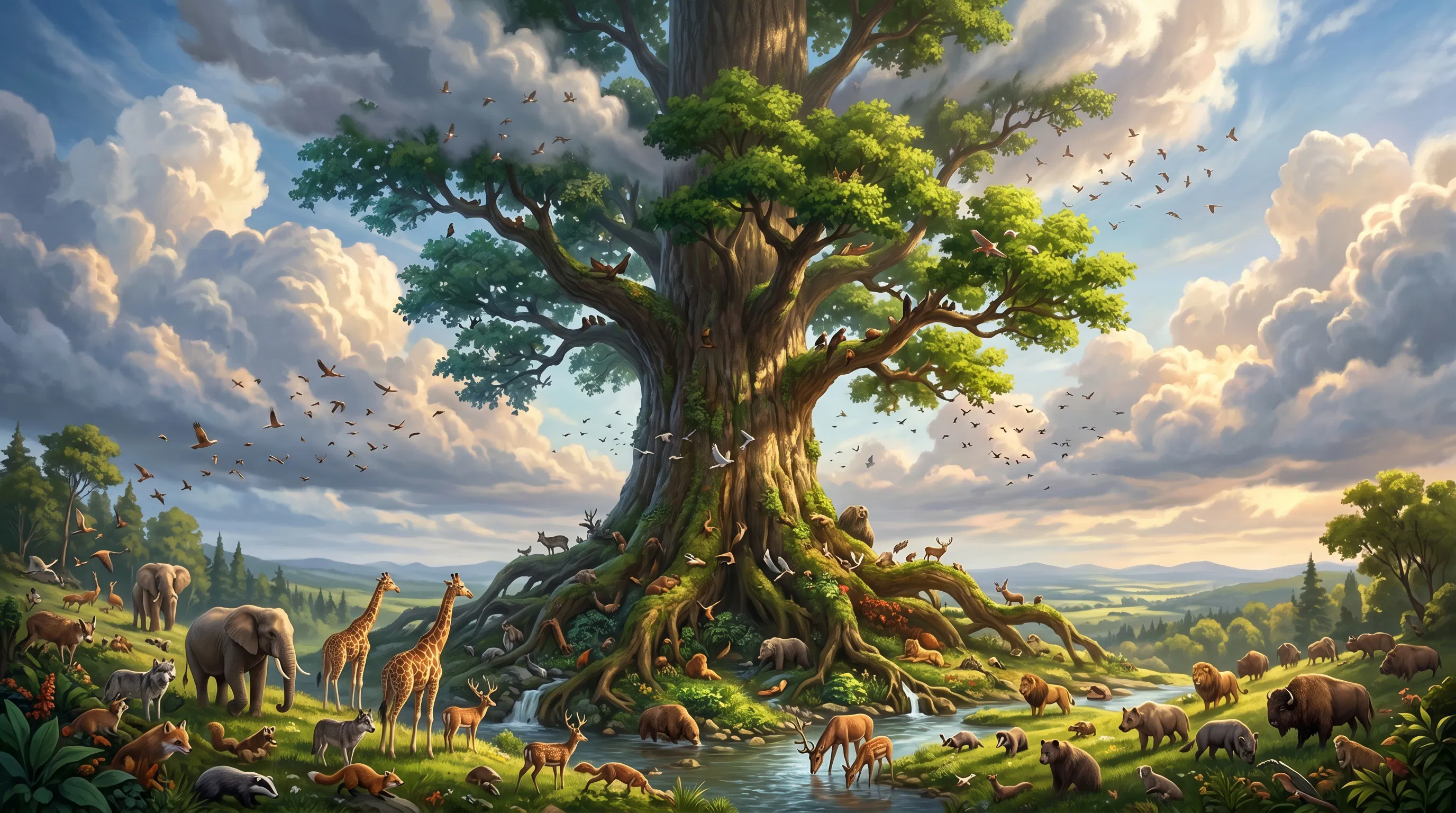 The Great Tree Sheltering Beasts and Birds