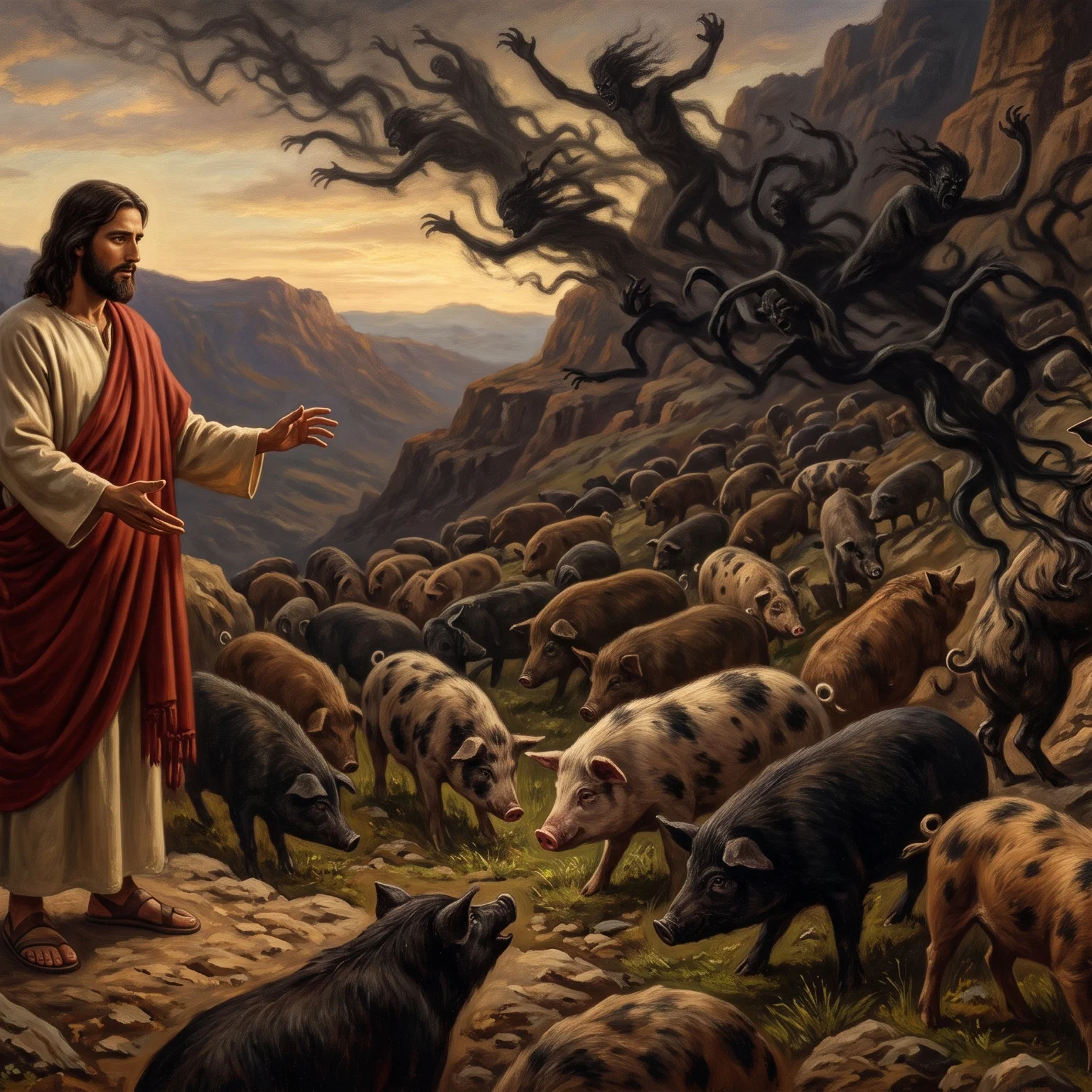 The Gadarene Swine Descending the Slope