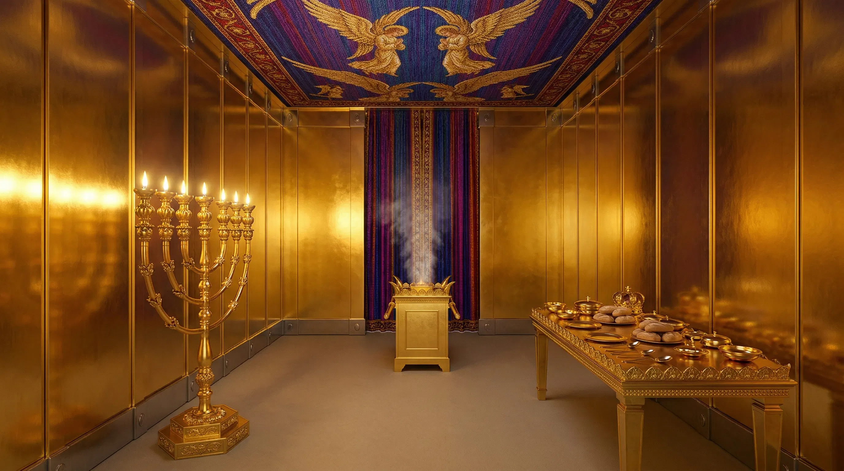 The Holy Place of the Sanctuary with Lampstand and Table