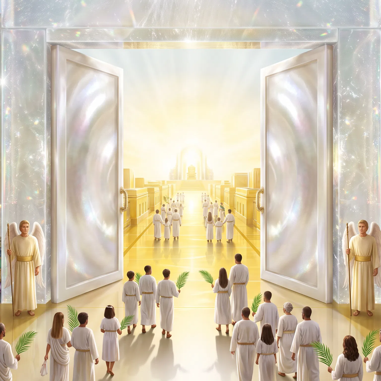 Redeemed Entering the Open Gates of the Holy City