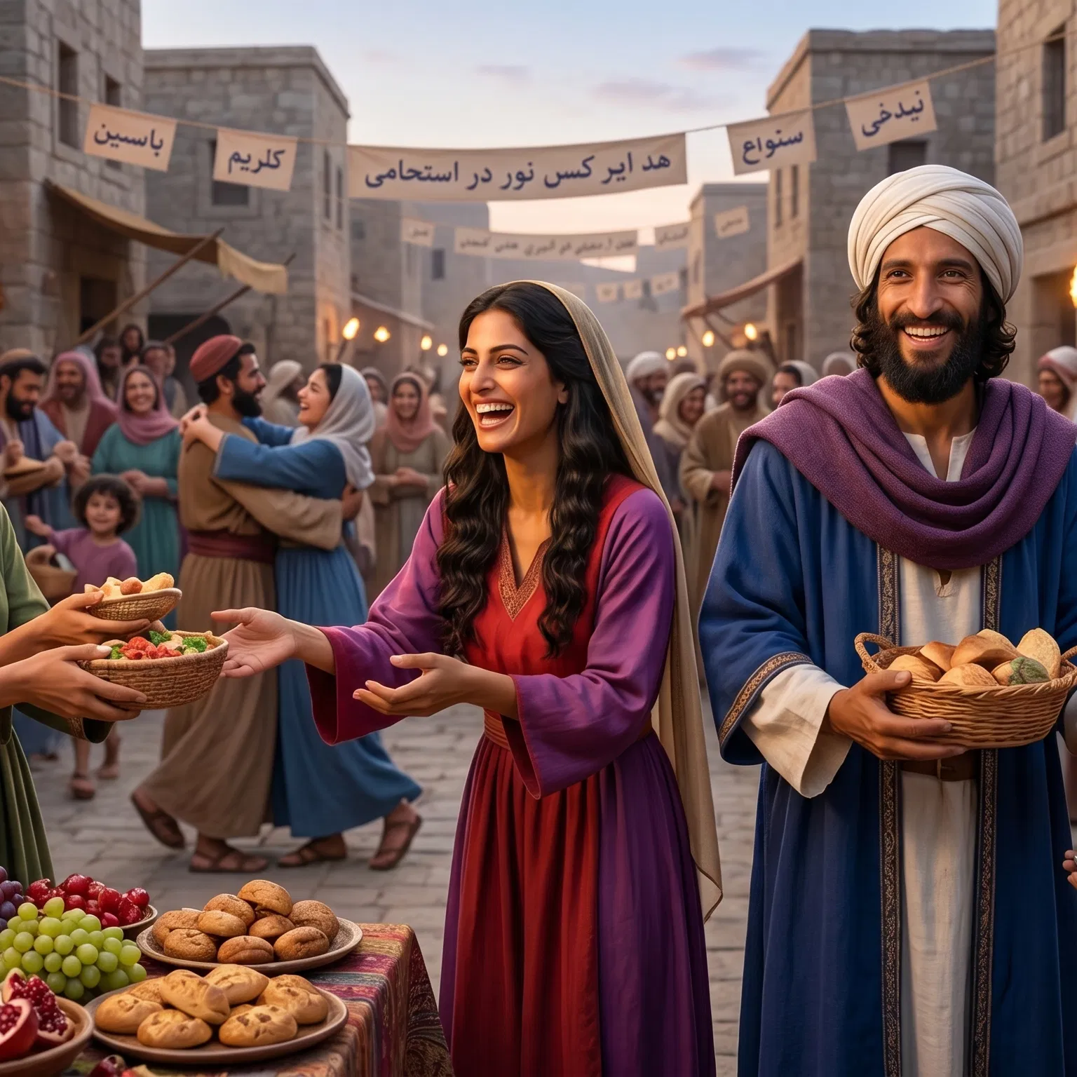 Jews Feasting and Giving Gifts to the Poor
