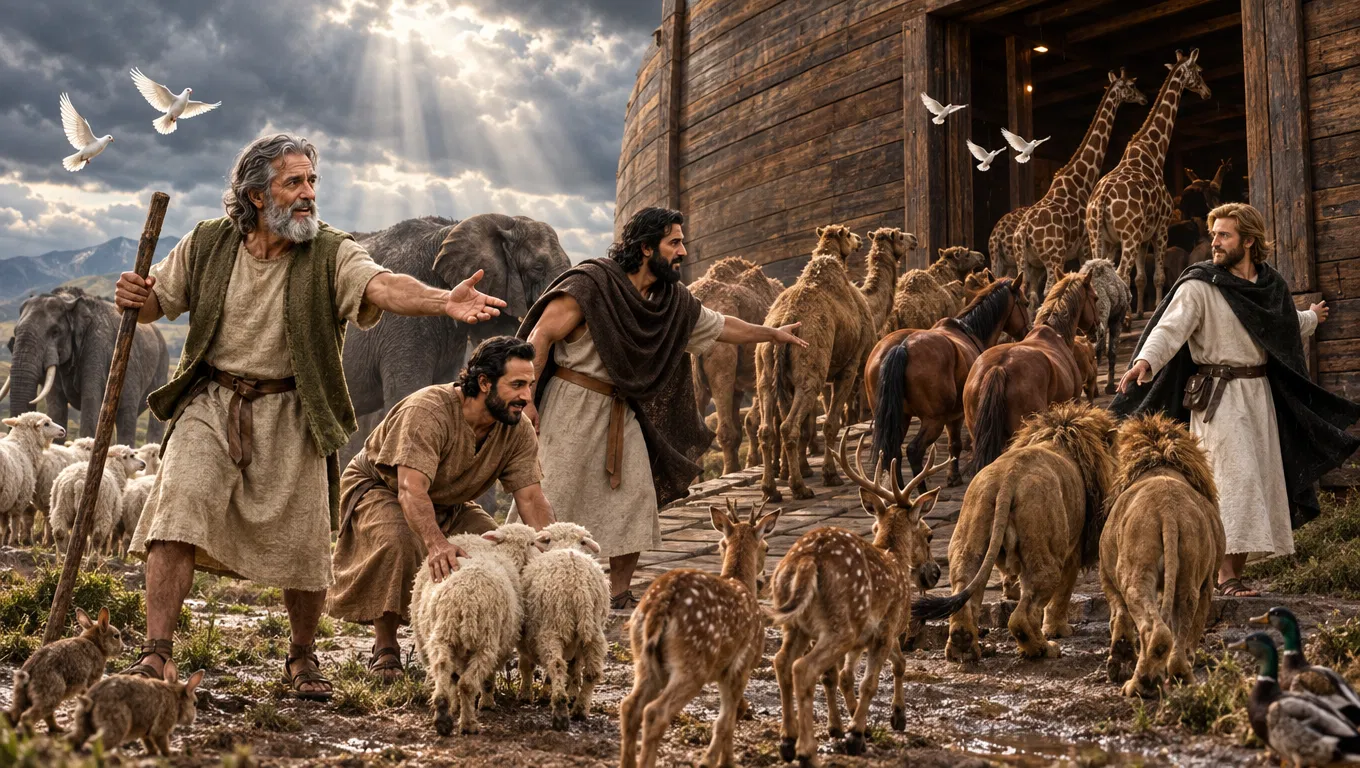 Animals Enter Noah's Ark