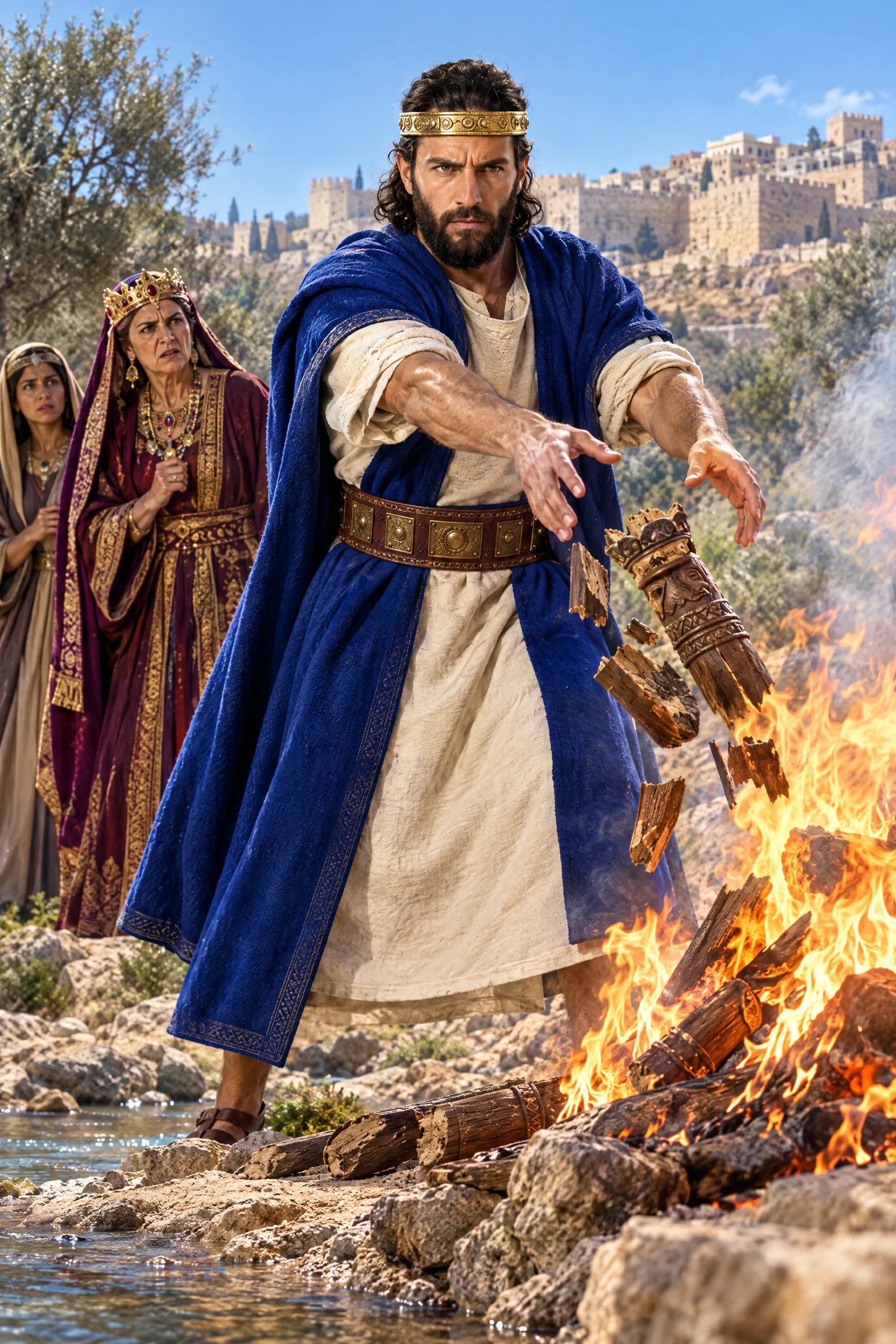 King Asa Burns His Grandmother's Idol