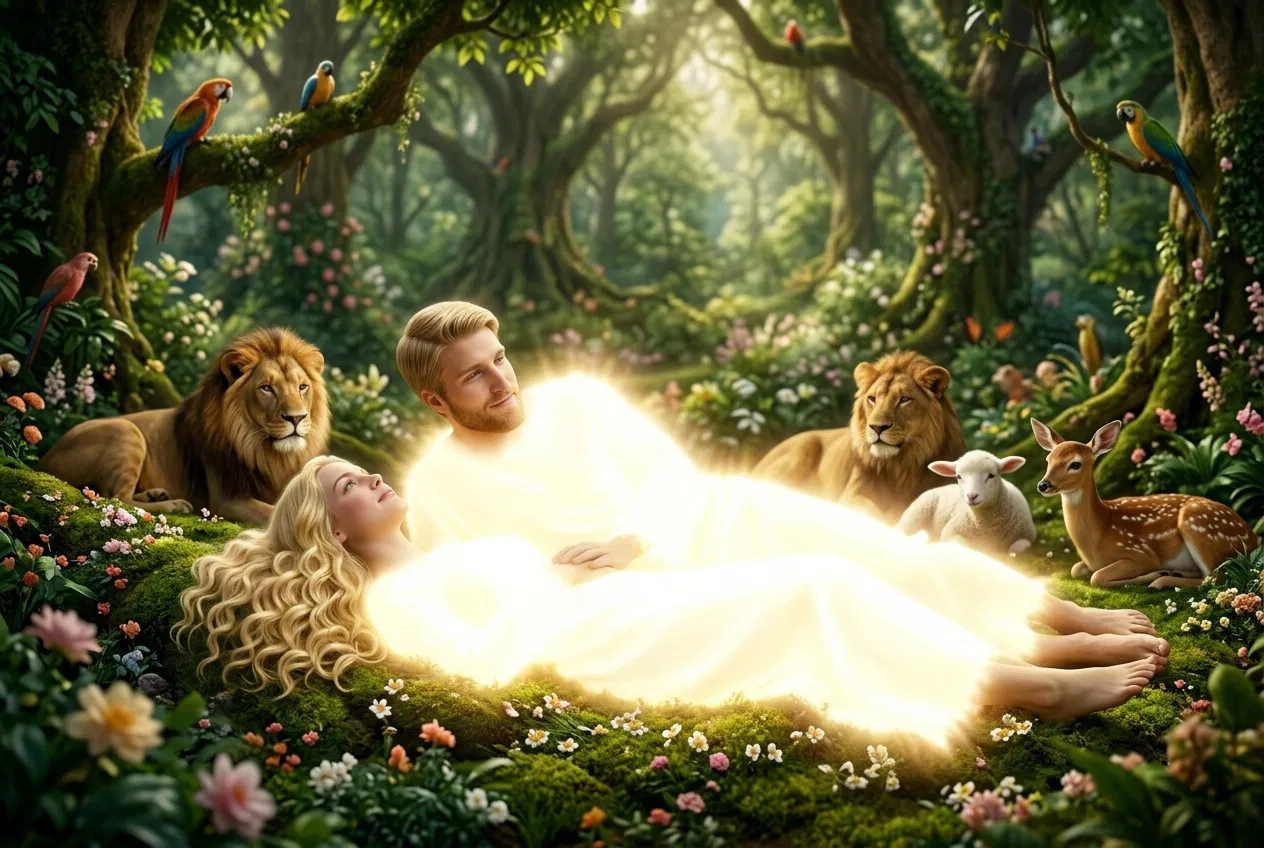 Adam and Eve Lying in the Garden