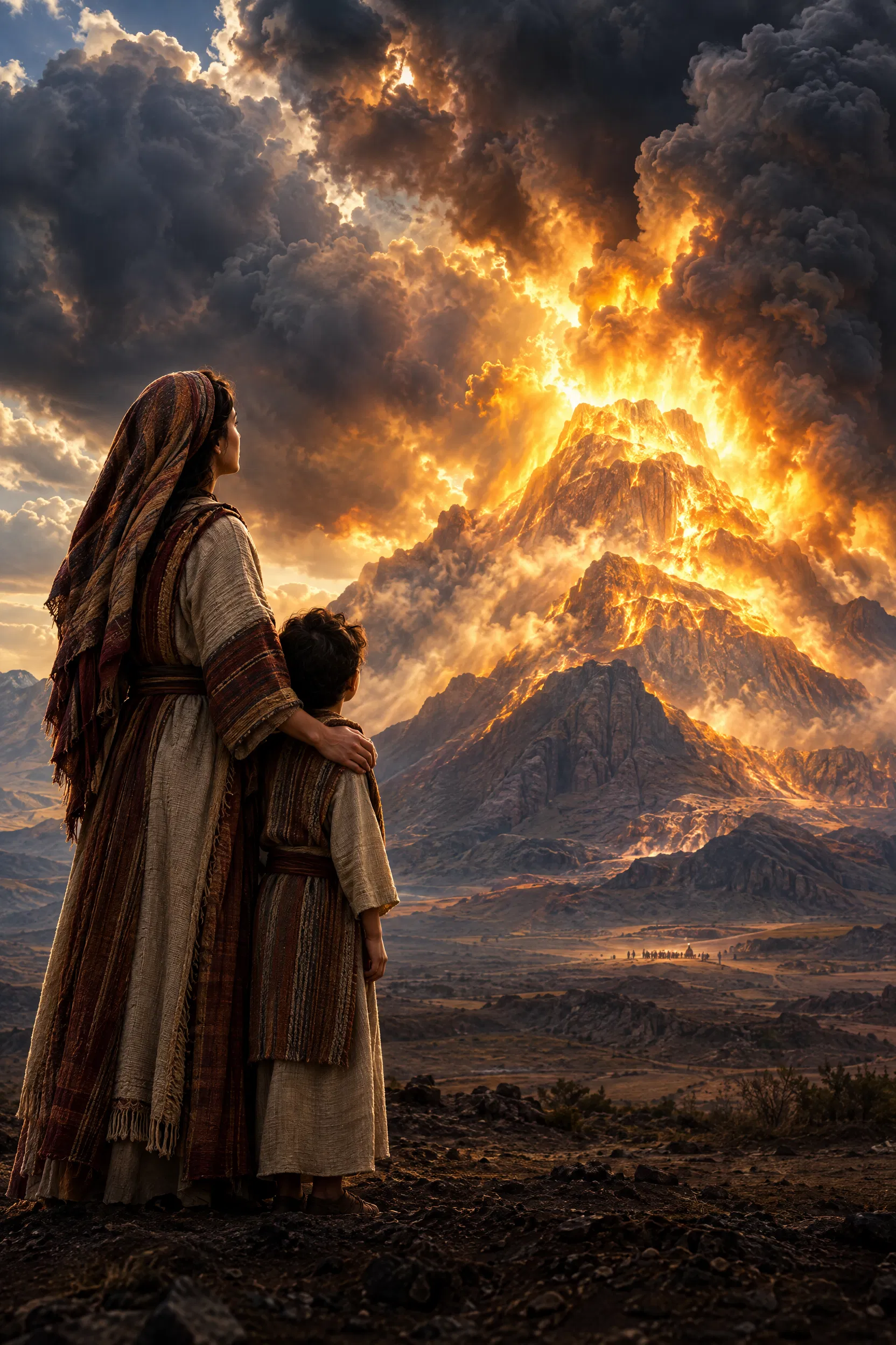 Mother and Son Watch Mount Horeb Burn with Fire