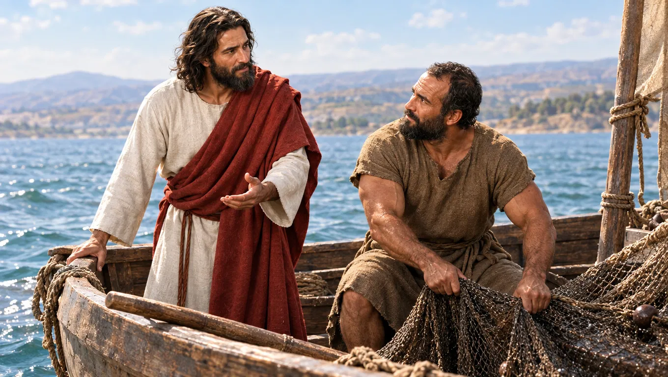 Jesus Speaks to Peter in the Fishing Boat