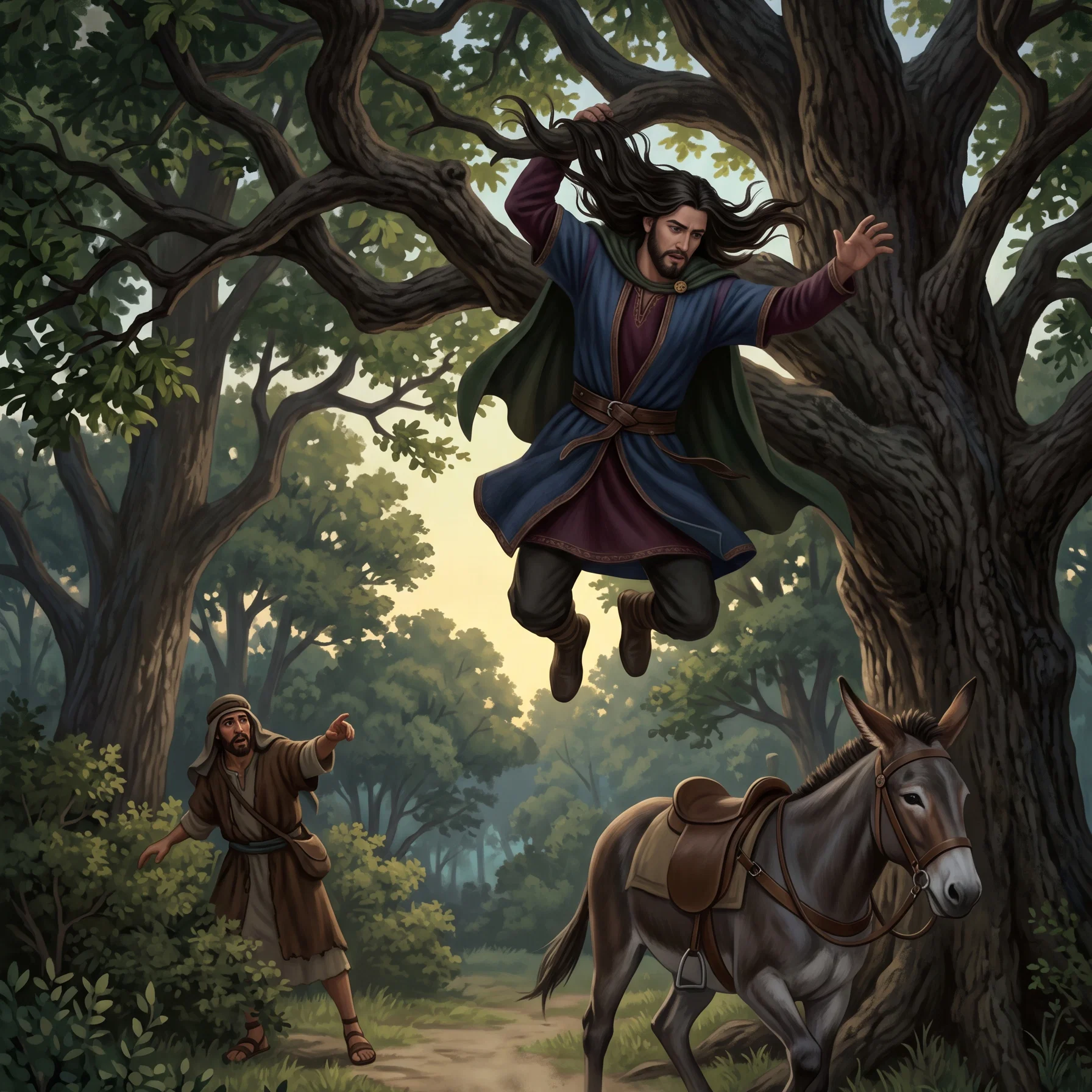 Absalom Caught In The Great Oak